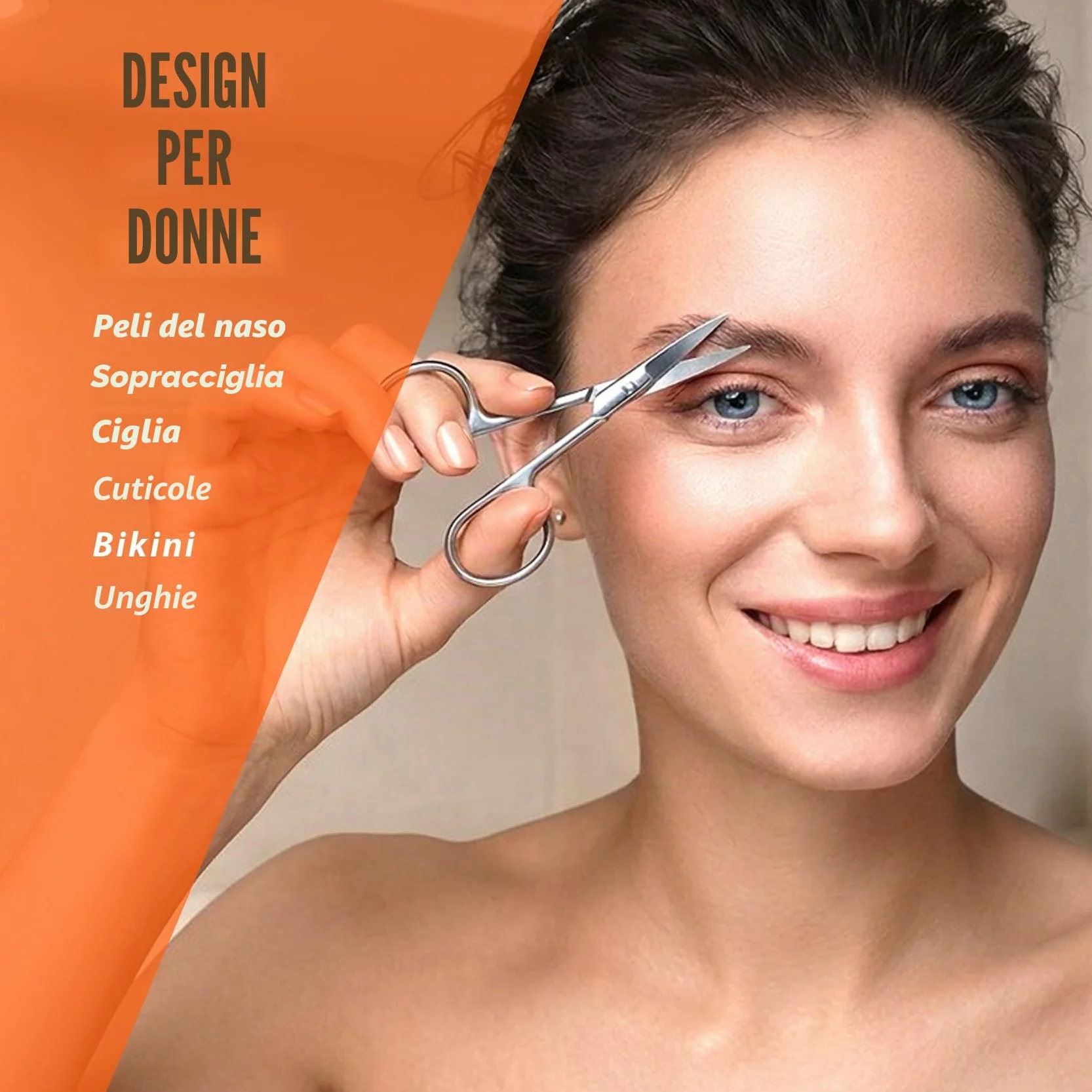 Forbici per la cura dei capelli del viso – kit di rifilatura per sopracciglia, naso, baffi, barba, orecchie