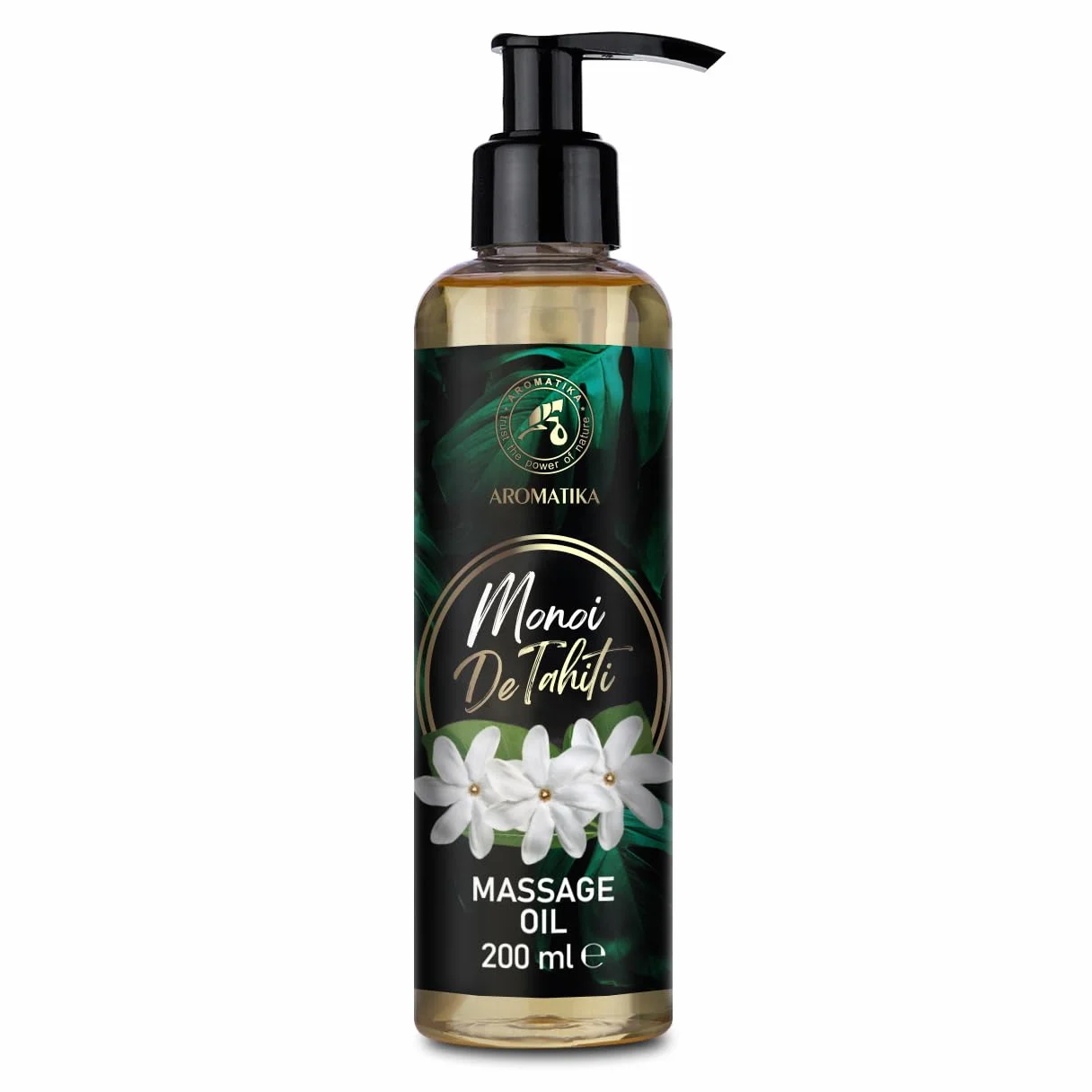 Olio da Massaggio Monoi de Tahiti 200 ml - Olio di Cocco - Estratto di Fiore di Gardenia - Cura del Corpo