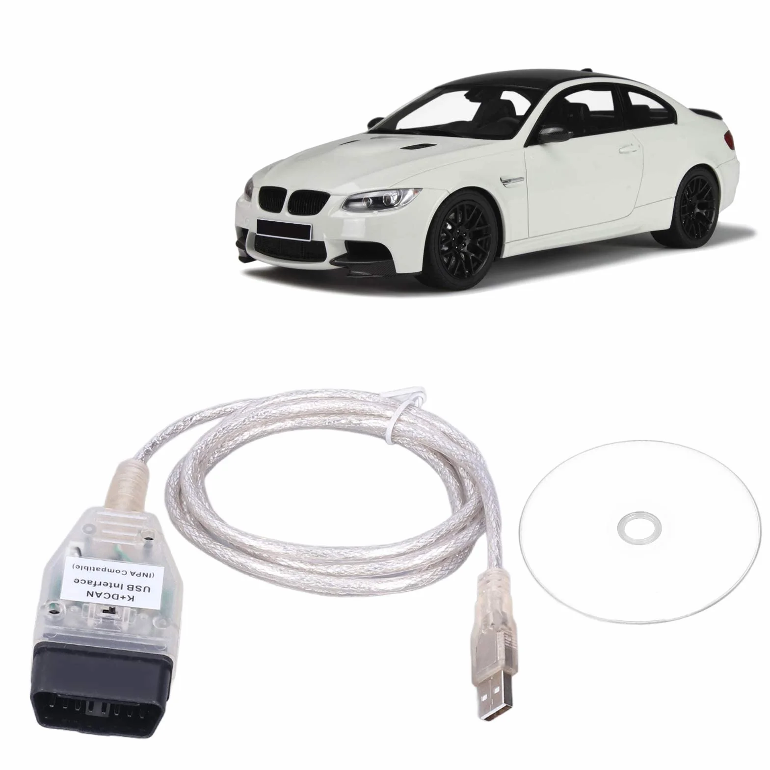 Cavo USB K+DCAN OBD2 Diagnostico Auto per Programmazione Driver