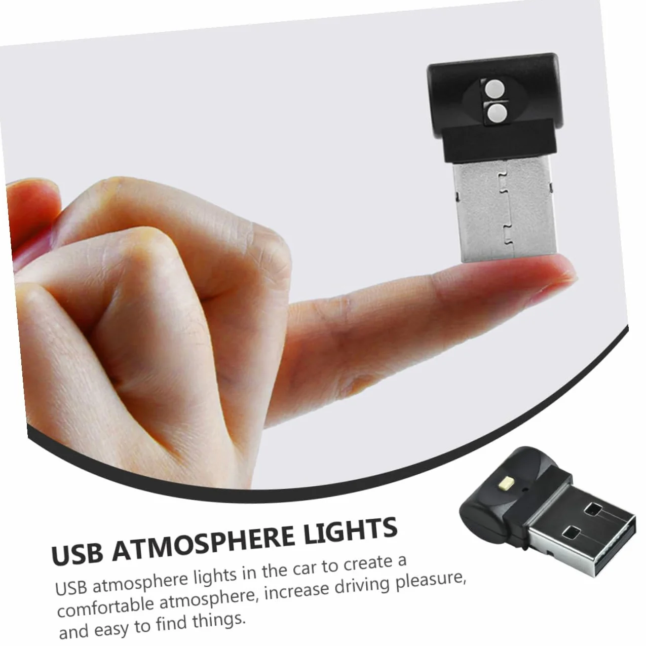 ULTECHNOVO 2 Pezzi Luci LED per Auto Interni USB Lampade Atmosfera Abs Nero