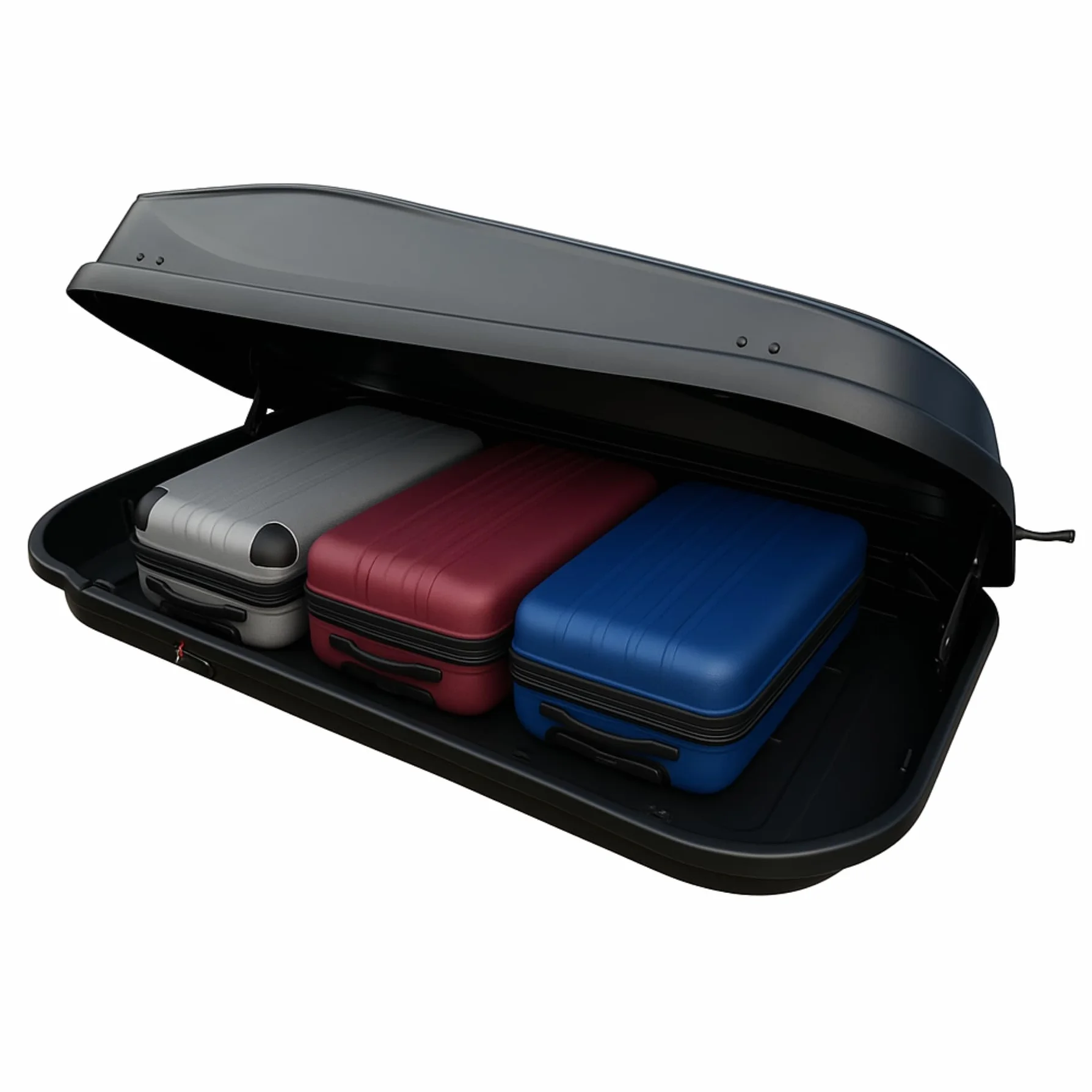 GEV Box Tetto Auto Portabagagli Easyblack, Nero Opaco Elegant– Baule da Tetto Aerodinamico per Auto, Montaggio Facile, Resistente e Sicuro per Viaggi e Vacanze (420 litri)