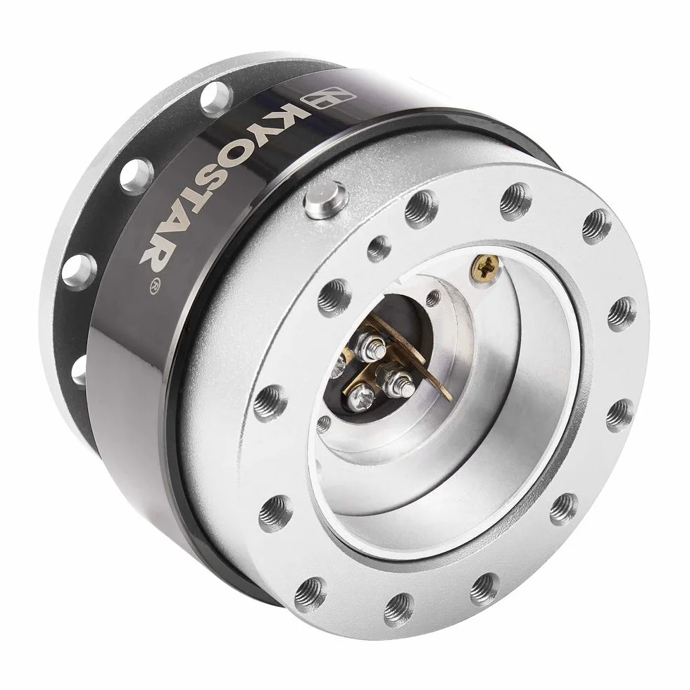 Kyostar Kit Boss con Adattatore Quick Release per Volante in Titanio e Nabe in Alluminio Argento