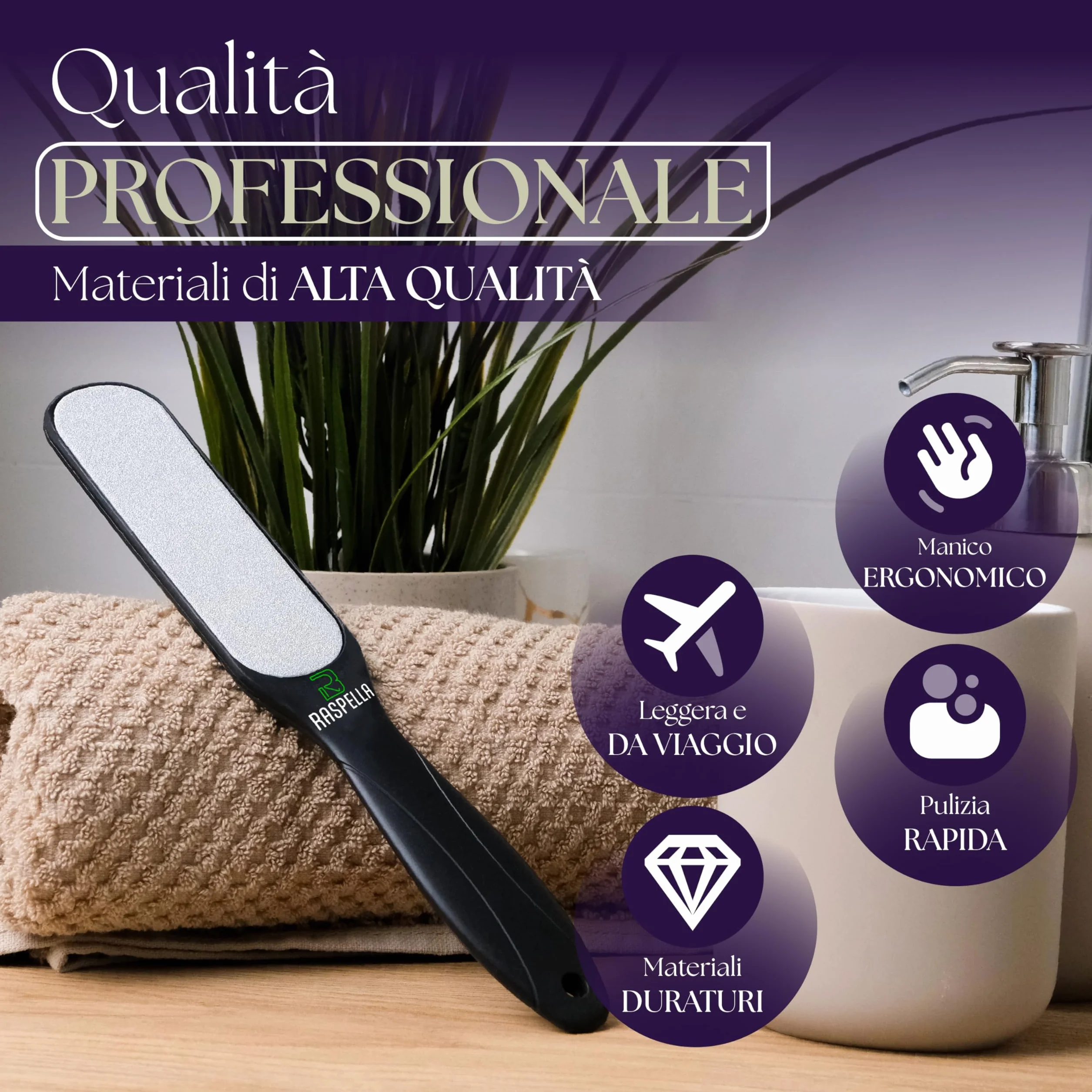 Lima Piedi Professionale Rimuovi Calli e Pelle Secca, Spatola Talloni Screpolati, Raspa Pedicure