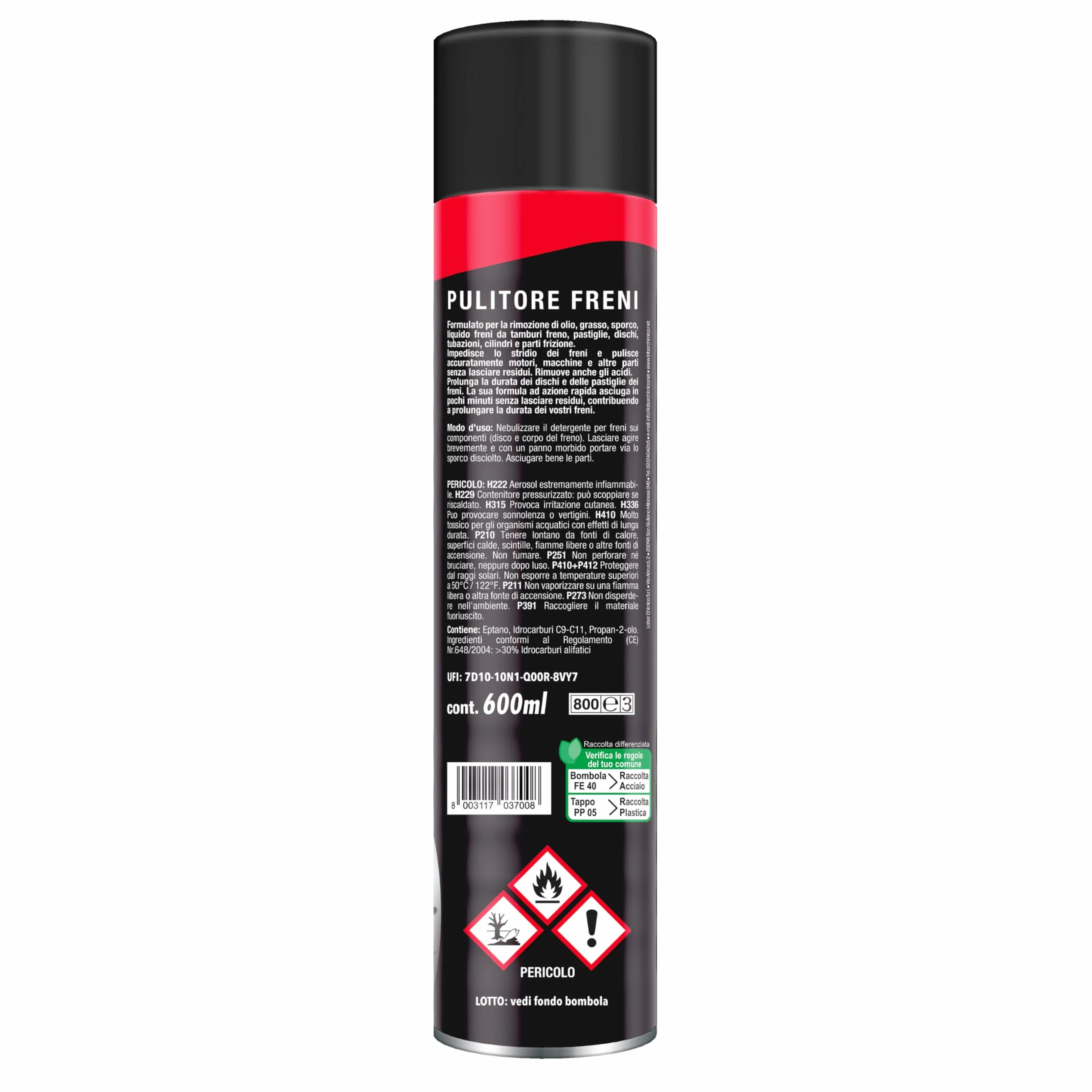 HappyCar Pulitore Freni Spray per Pulizia Auto e Moto 600ml - Detergente Professionale per Dischi, Tamburi e Pinze - Rimuove Grasso, Olio e Polvere - Made in Italy (3 unità)