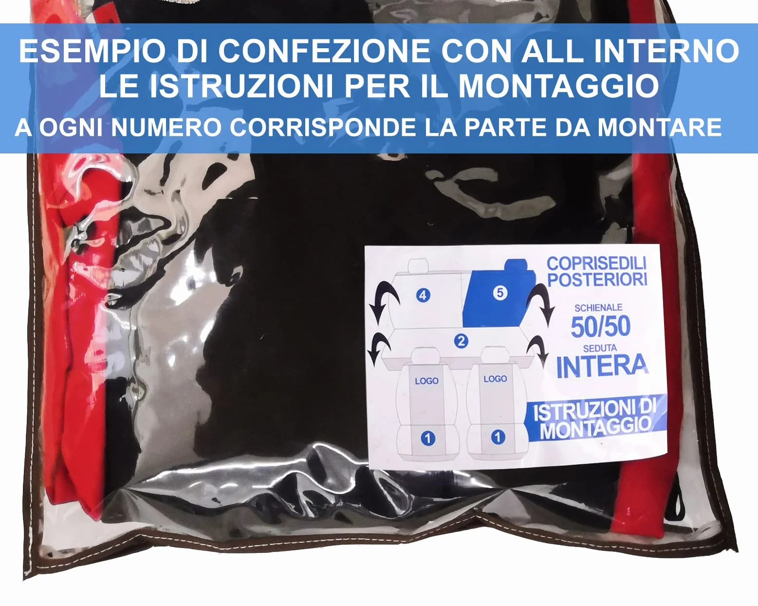 Lupex Shop Copri-sedili Auto Compatibili Panda Seconda Serie (mod.169) Versione 50e50 | Jeans Nero | Set Copri-Sedile Anteriori e Posteriori | Logo Ricamato | Airbag Compatibile | Accessori Auto
