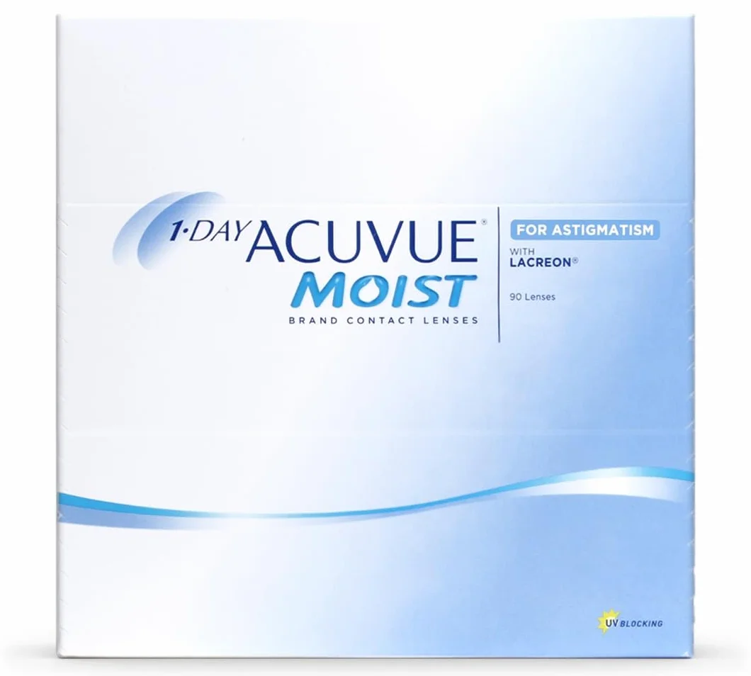 ACUVUE 1-DAY Acuvue MOIST for ASTIGMATISM Lenti a contatto giornaliere protezione UV -3.25 Cilindro -2.25 Asse 10 BC 8.5 DIA 14.50 90 lenti