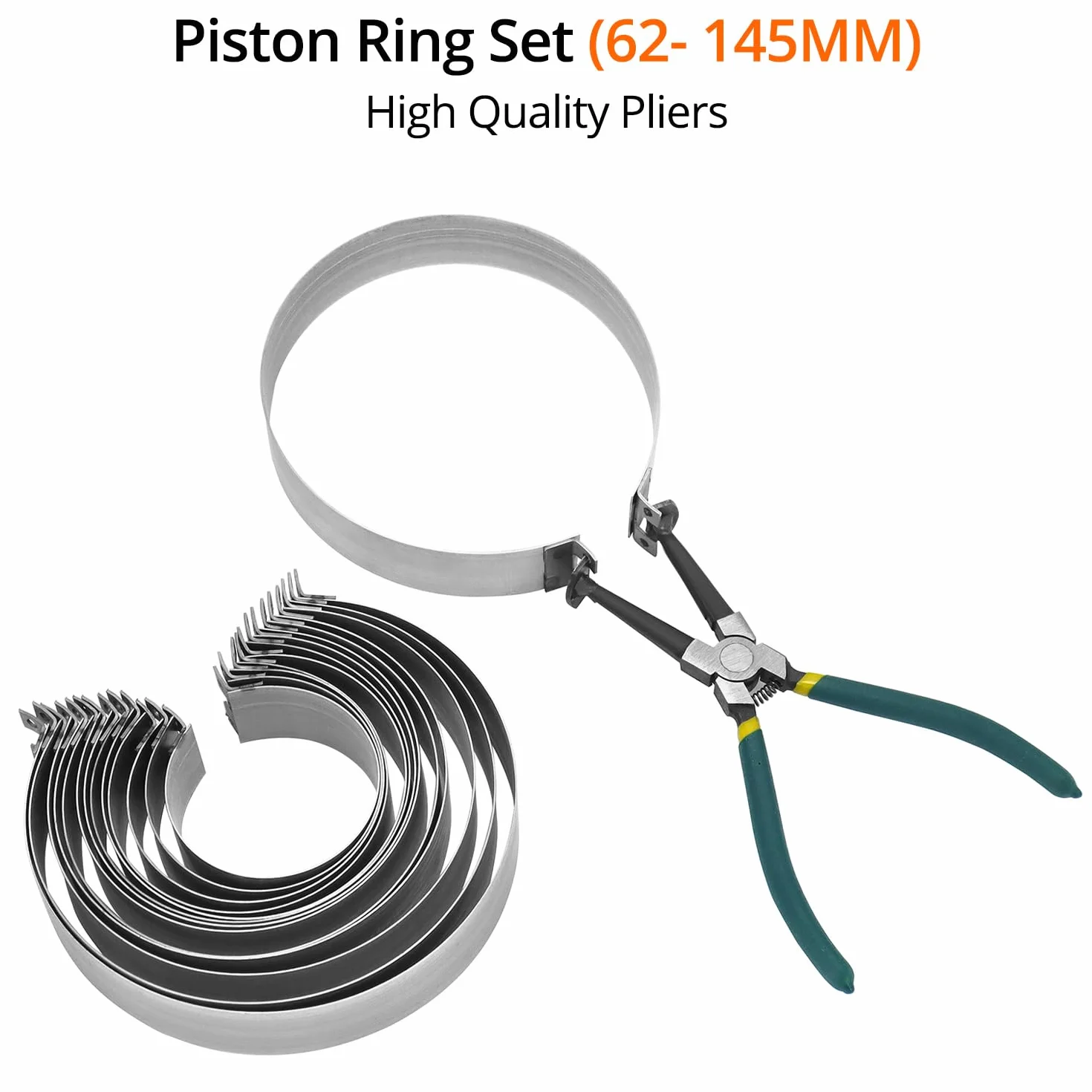QWORK Set compressori a pistone con pinze 62-145 mm per SUV camion trattori automobili custodia