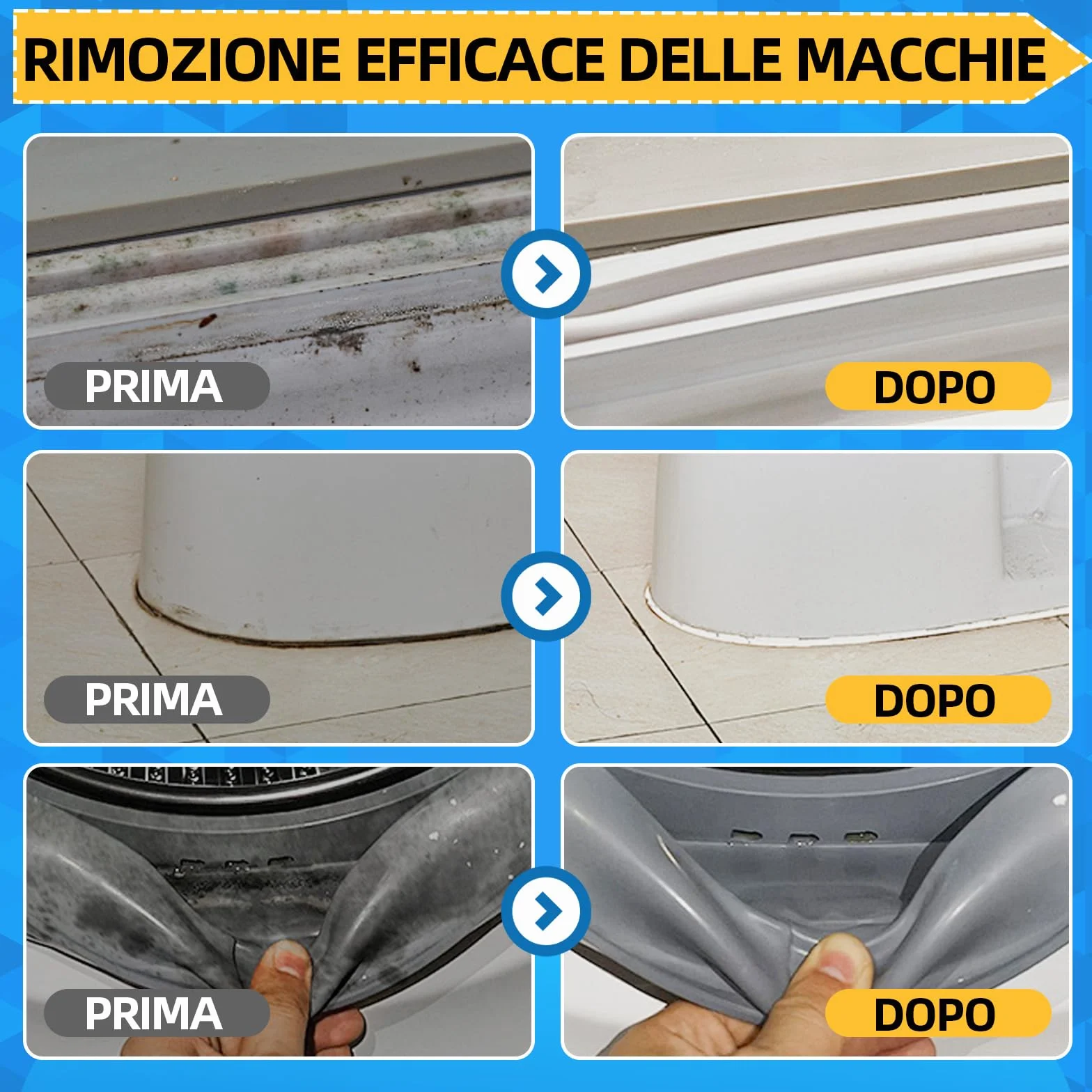 Antimuffa Gel 150 ml Mould Stain Remover detergente per bagno cucina piastrelle pareti fughe