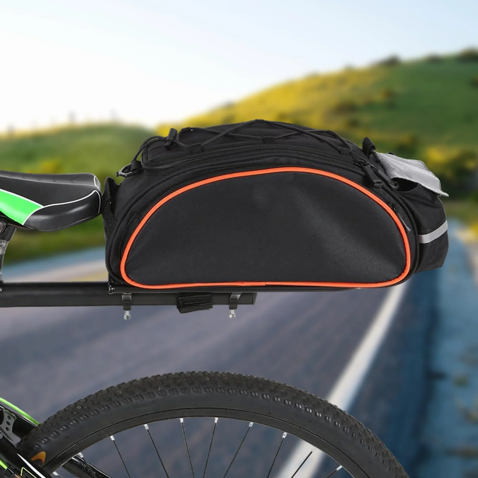 Portapacchi Bagagli per Bicicletta, Portapacchi Posteriore per Bici Regolabile, Bike Luggage Cargo Rack con Sgancio Rapido, MTB Bike Cargo Carrier Rack in Lega di Alluminio, Carico Massimo 10KG/22Lbs