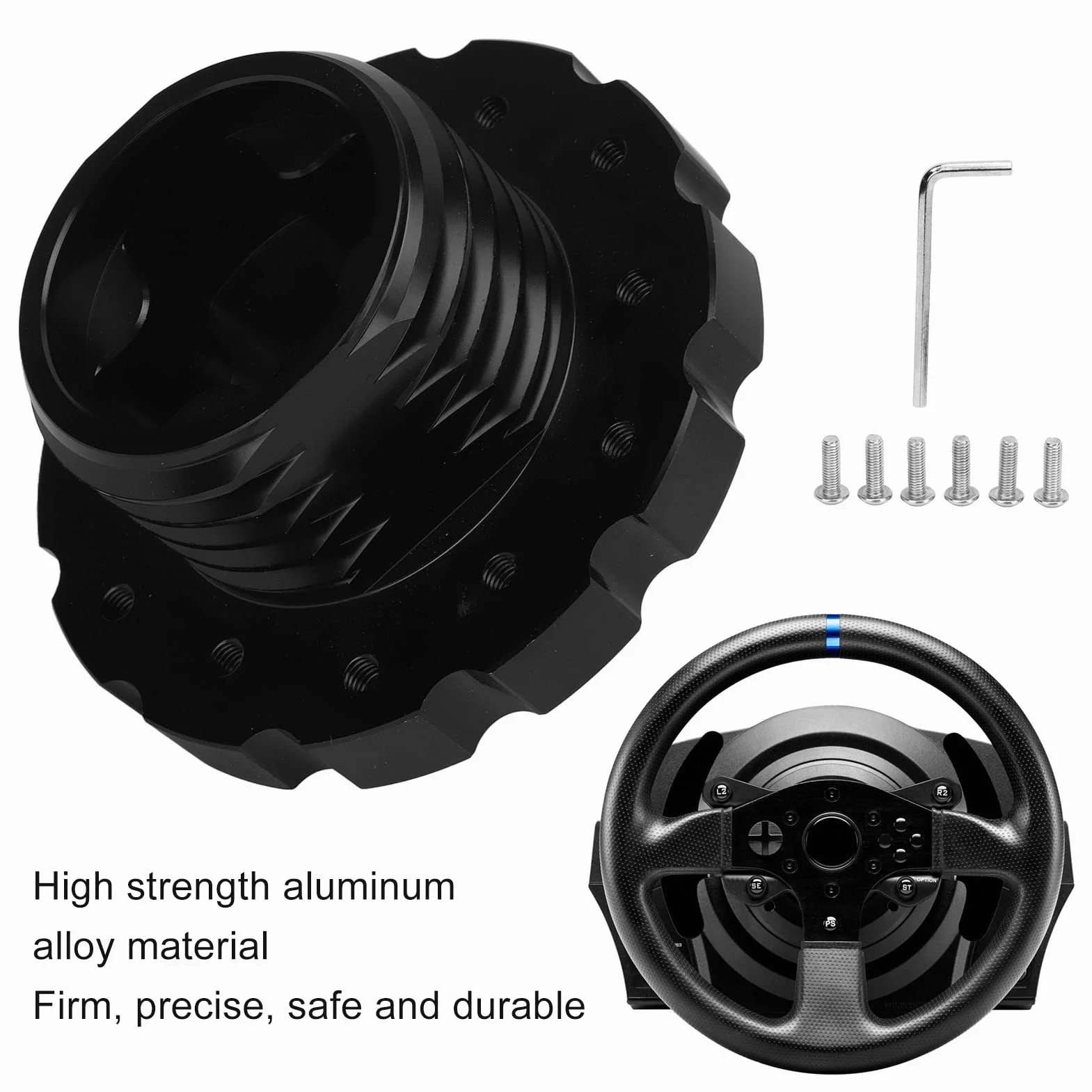 Adattatore per Volante in Lega di Alluminio Nero per T300 T500 PCD 73mm