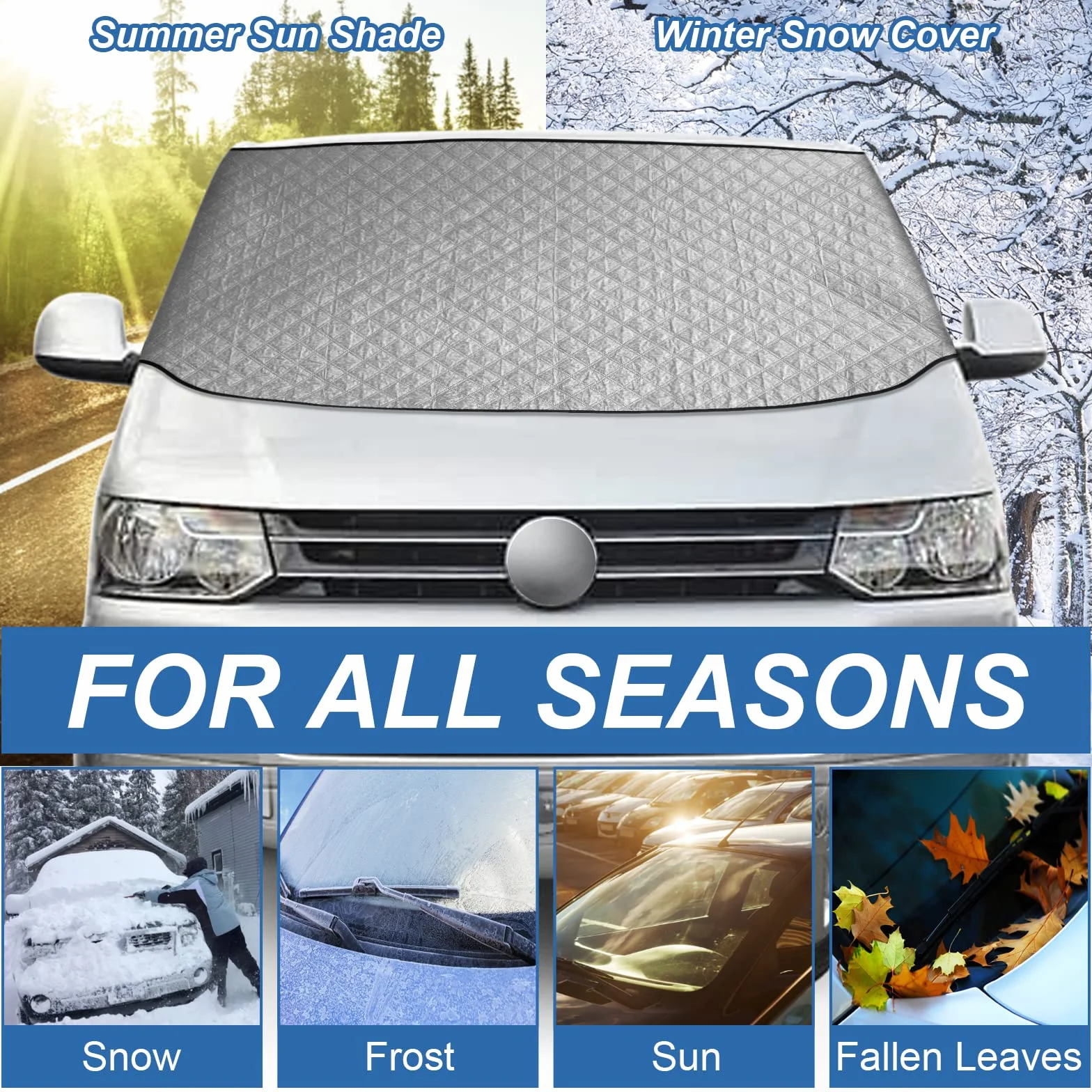 CICMOD Copri Parabrezza VW T5 T6 Antighiaccio Telo Esterno Parasole Auto Inverno Neve Gelo