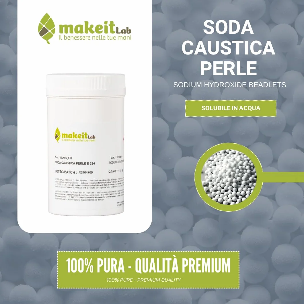 Soda Caustica in Perle 100 g Additivo Alimentare E524 Kosher Halal Made in Italy