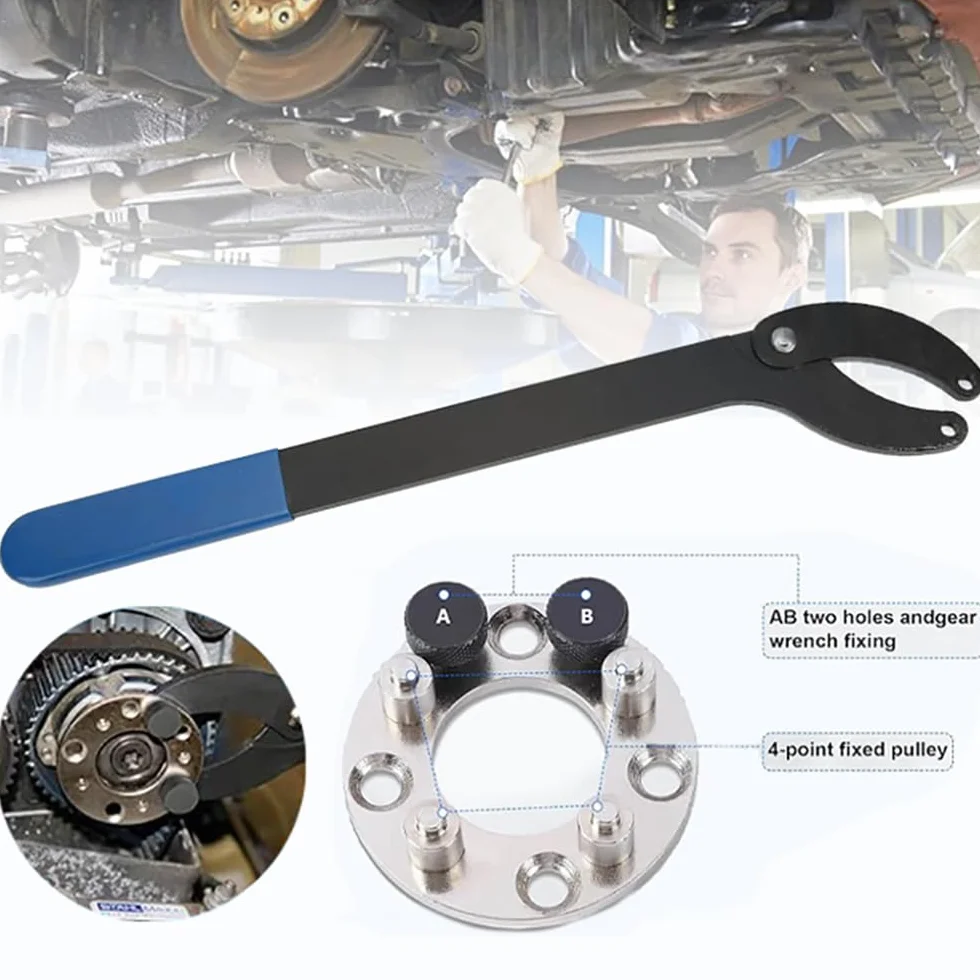Chiave di Serraggio per Alberi a Gomiti 420mm Apertura Max 146mm Metallo ABS Nero Compatibile VW Audi Skoda
