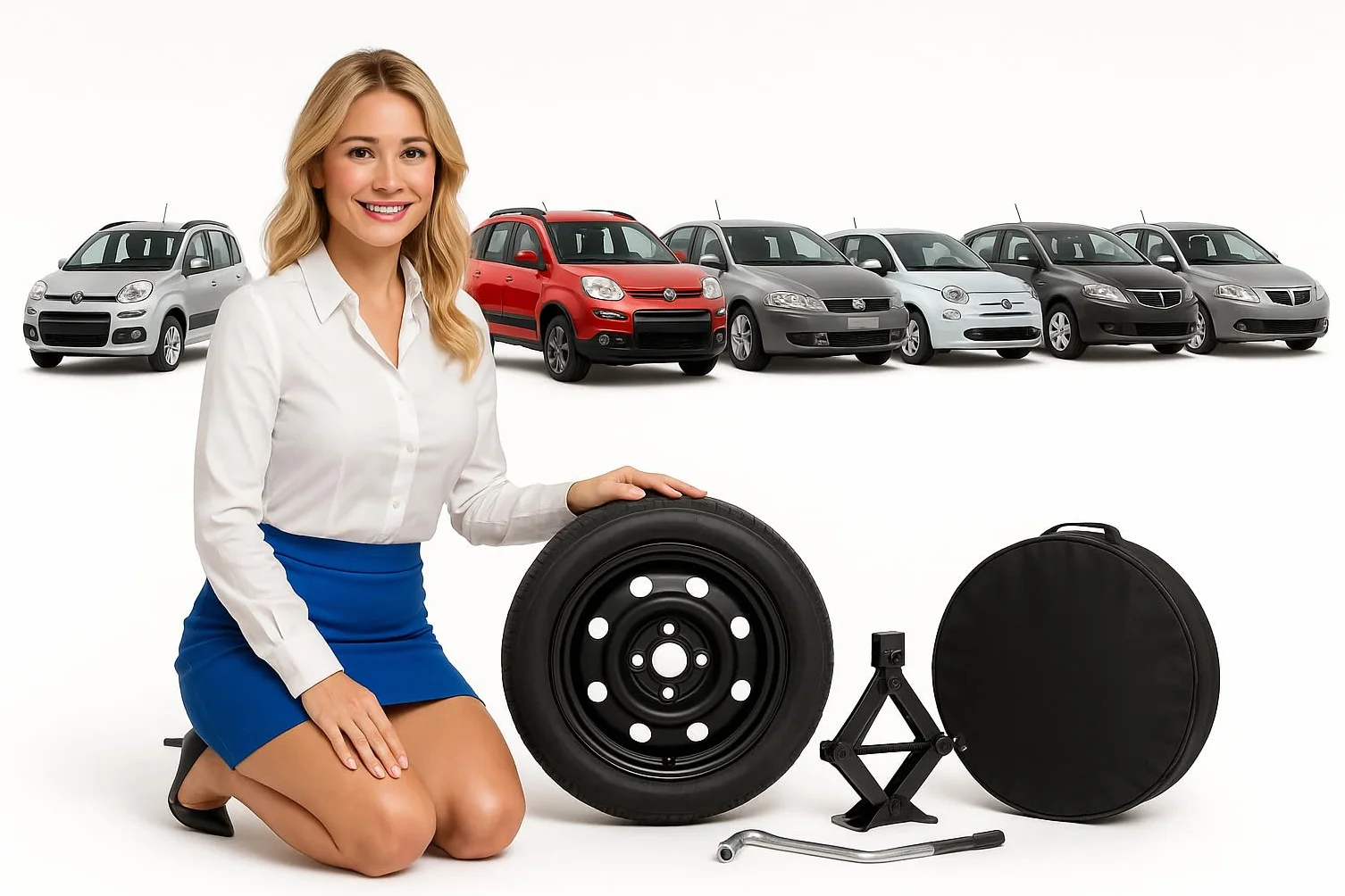 Generico Ruotino di scorta 15 pollici 4 fori Fiat Panda 500 Stilo Bravo Idea Fiorino Ypsilon Musa