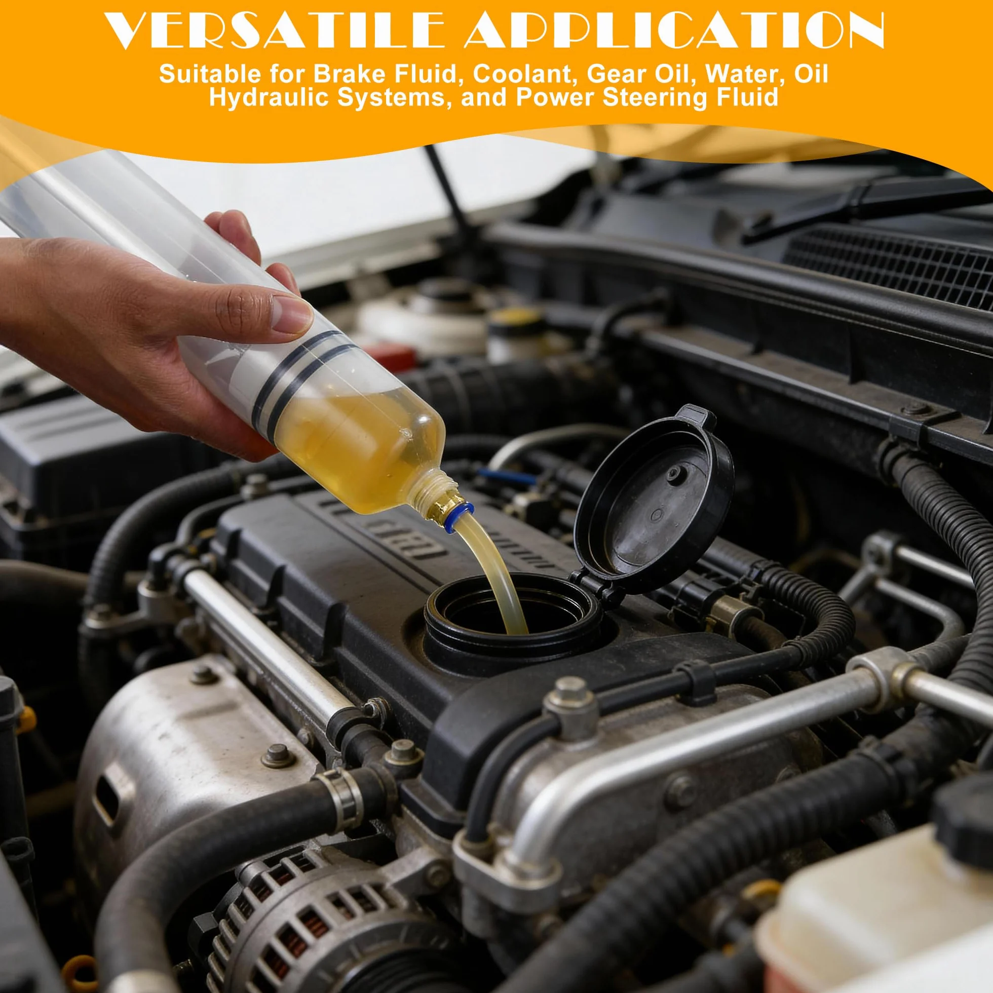 Nuangoo Pompa Aspira Olio Motore Manuale 500ml con Tubo Flessibile per Estrazione Liquidi