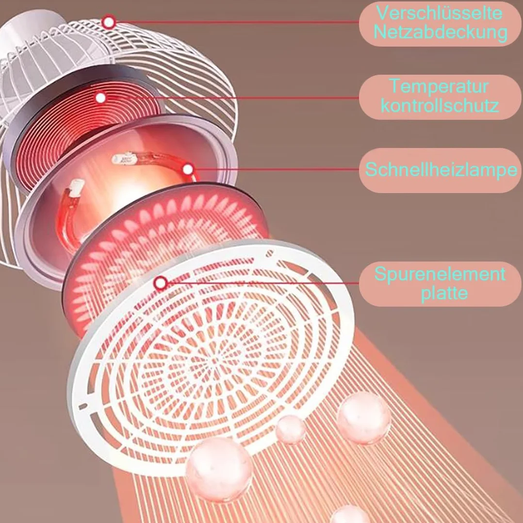 Lampada riscaldante a luce rossa 300W infrarossi con timer regolabile TDP per schiena spalle ginocchia collo