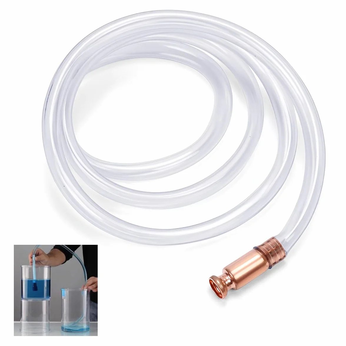 Tubo Pompa a Sifone 1.8M Automatico per Gasolio, Benzina, Carburante, Diametro Interno 18mm