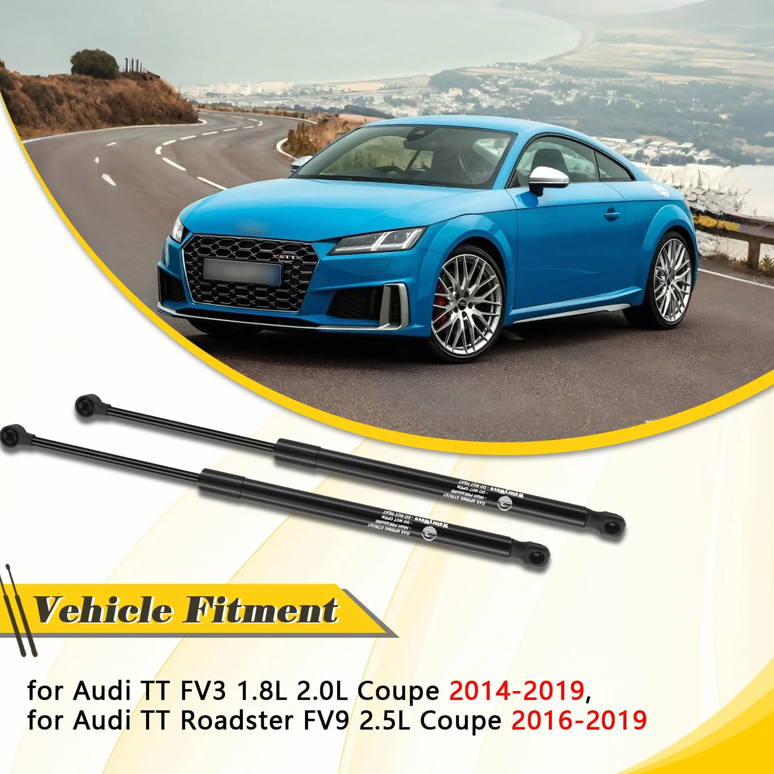2X Pistoni Portellone Posteriore per Audi TT FV3 1.8L 2.0L Coupe 2014-2019 per Audi TT Roadster FV9 2.5L Coupe 2016-2019 Molle a Gas 650N Ammortizzatori Posteriori per#8S8827552A, 8S8827552