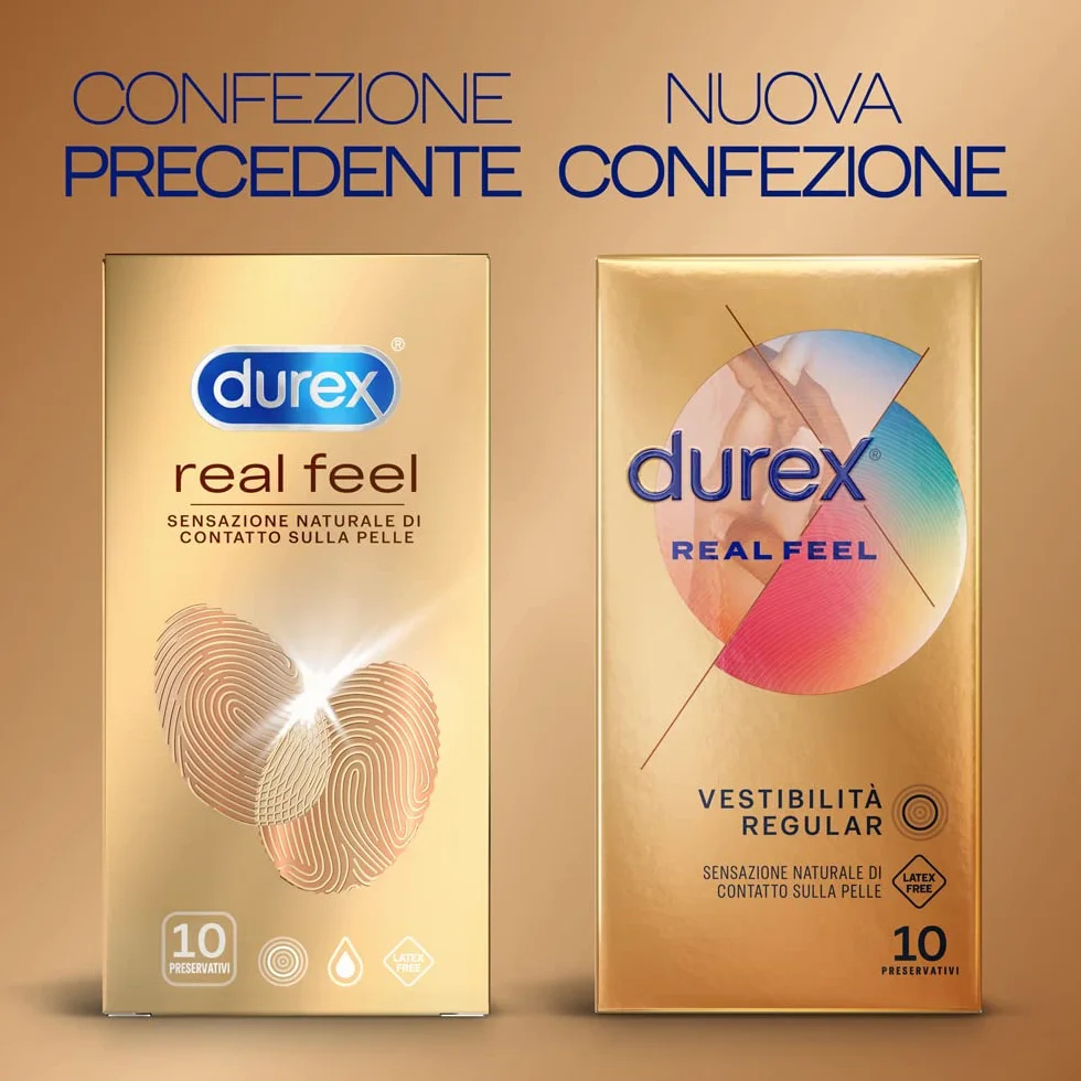 Durex Real Feel Preservativi Senza Lattice Vestibilità Regular 30 Profilattici