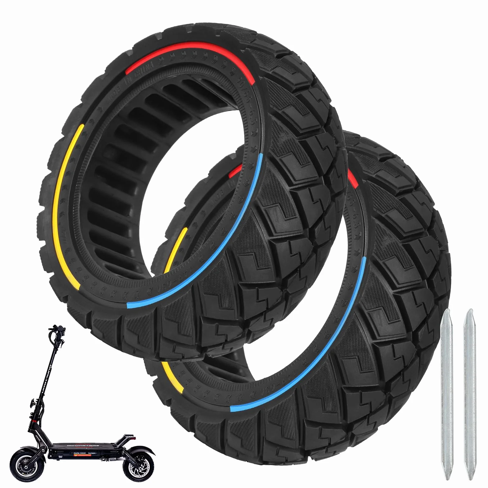 90/65-6.5 pneumatici pieni per scooter elettrico da 11 pollici, accessori di ricambio adatti per Dualtron Thunder, Speedual Plus, Zero 11X, Kaabo Wolf Warrior, 2 pezzi