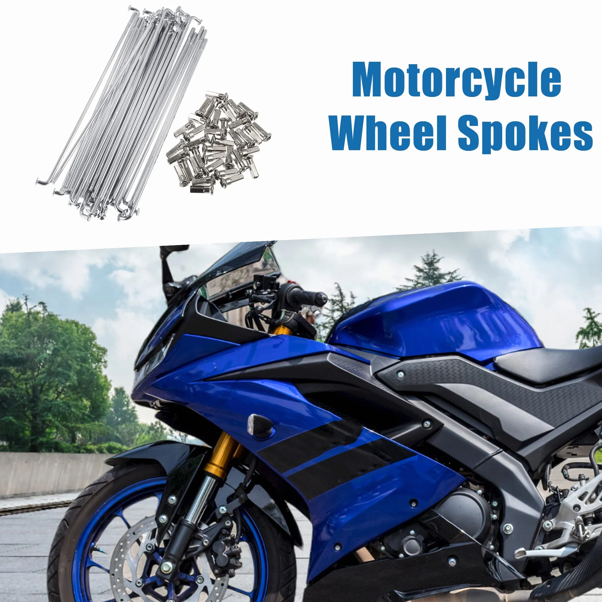 ABSOPRO Moto Ruota Raggi con Ugelli 3.5mm Filettatura 170mm (36 Set)