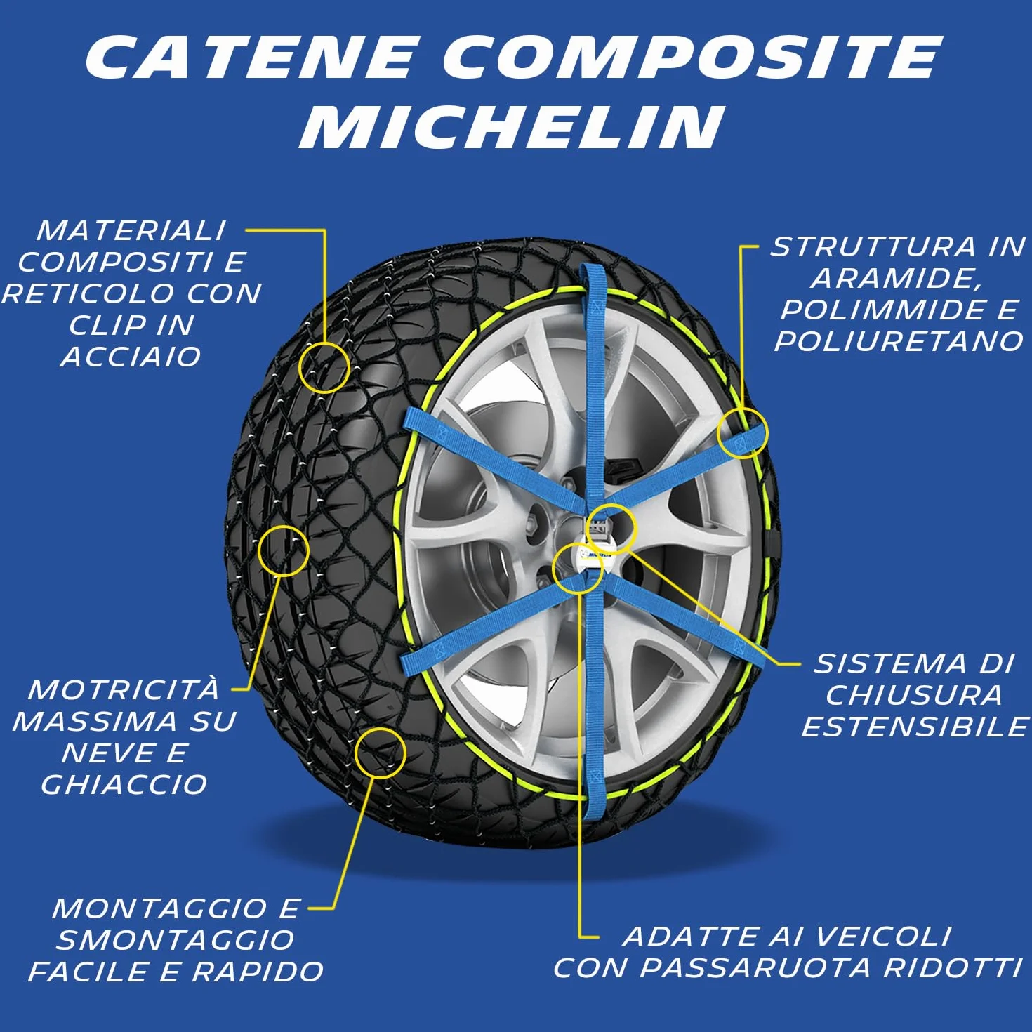 Catene da neve Michelin Easy Grip Evolution EVO 18 composite omologate Italia