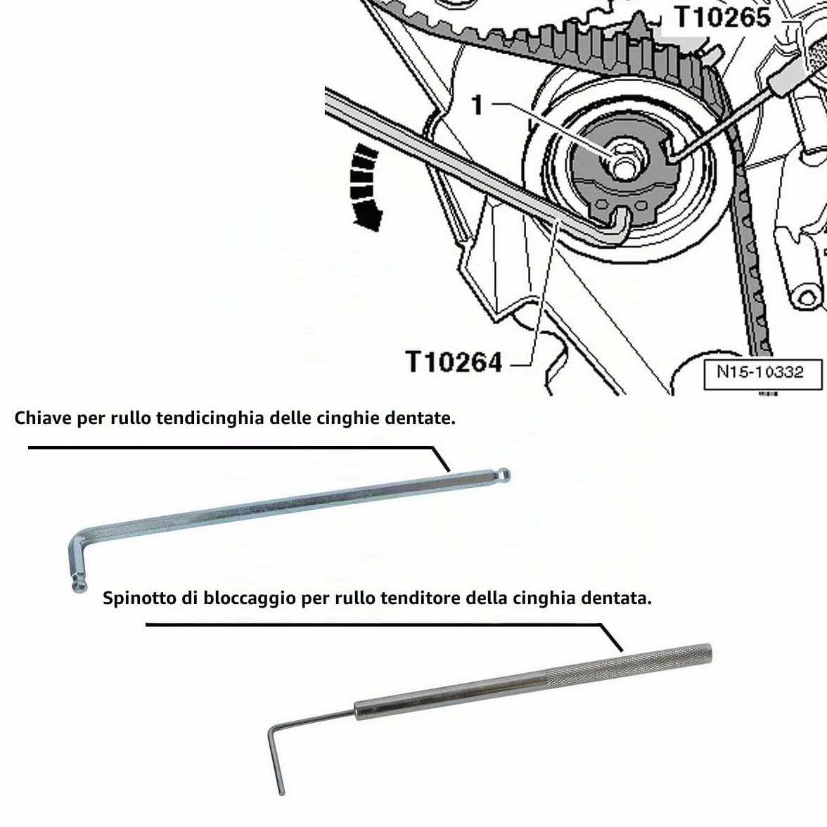 DPTOOL Attrezzo di Regolazione del Motore, Strumento Cinghia dentata Albero a camme per VW Audi Seat Skoda 1.4 1.6 2.0 TDI Common Rail Diesel Motore sostituire T10265 T10060A 3359 T10051 T10490 T10264