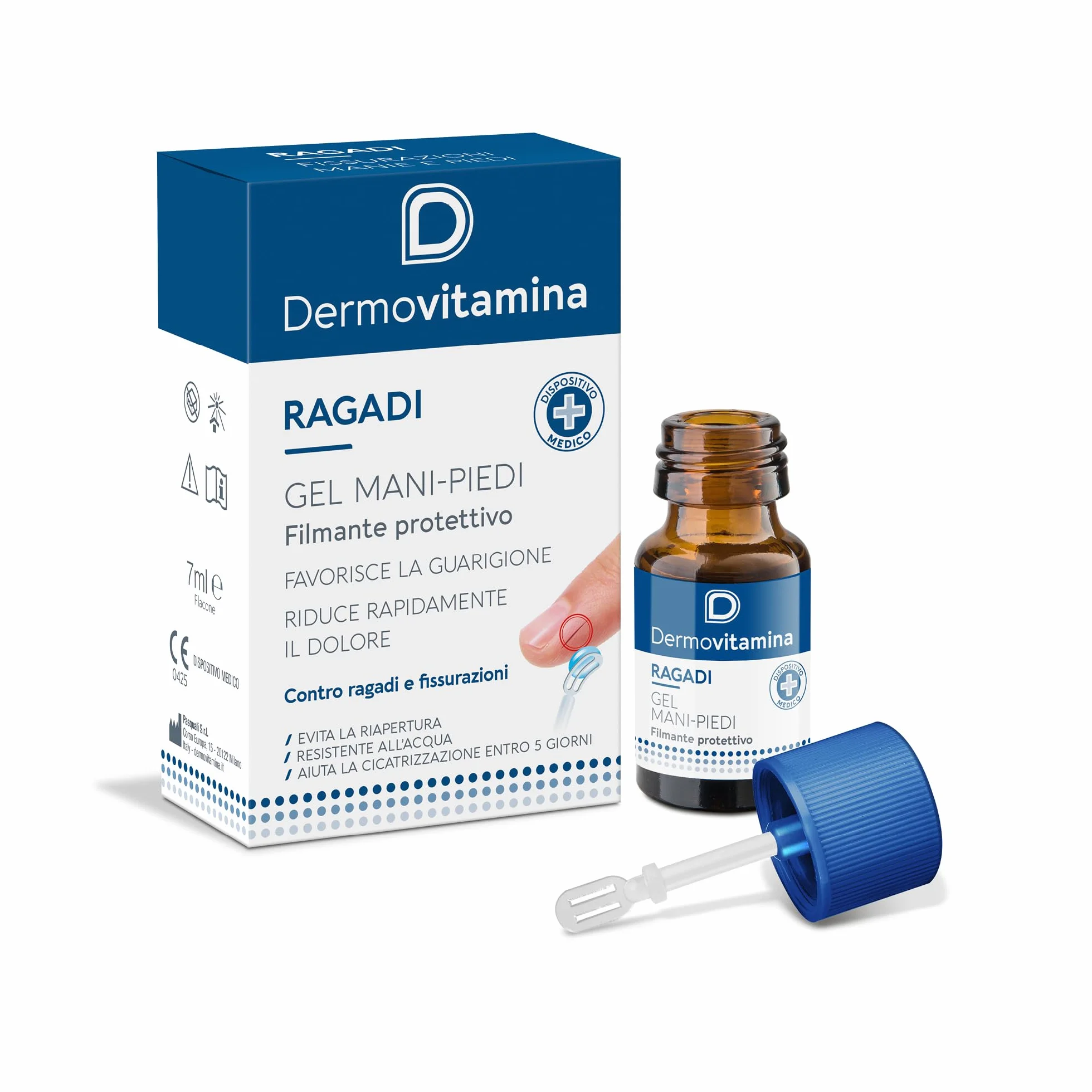Dermovitamina Ragadi Gel Mani e Piedi con Vitamina E e Olio di Ricino - 3 ml