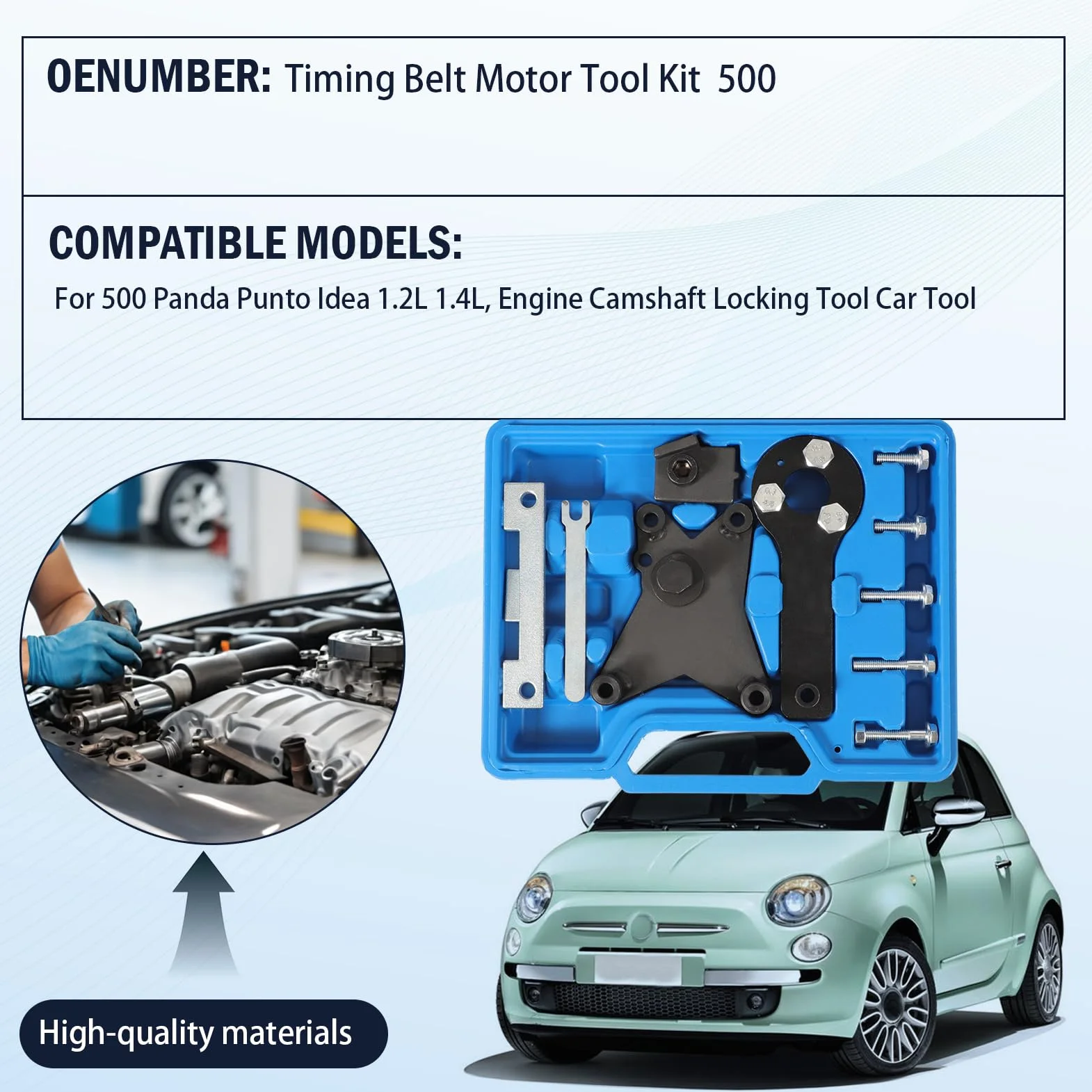 Strumento Cinghia Distribuzione per 500 DoblòPanda Grande Punto Ypsilon KA FO-rd 1.2L 1.4L 8V Kit Cinghia di Distribuzione Motore Kit Attrezzo Messa in Fase