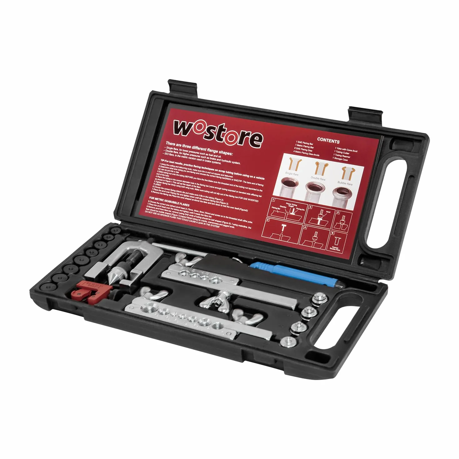 Wostore Sbirattatrice Doppia per Tubi dei Freni 3/16"-5/8" 7 Misure rame plastica alluminio