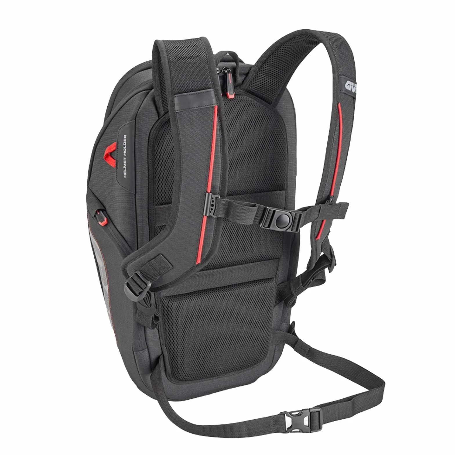 Zaino Moto GIVI EASY13 18L con Tasca Porta Casco Estraibile, Copertura Antipioggia e Vano Laptop 16” – Nero