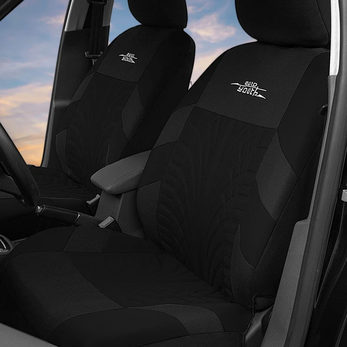 AUTOYOUTH Copri Sedili Auto Universali, Compatibile con Airbag Laterale, Nero
