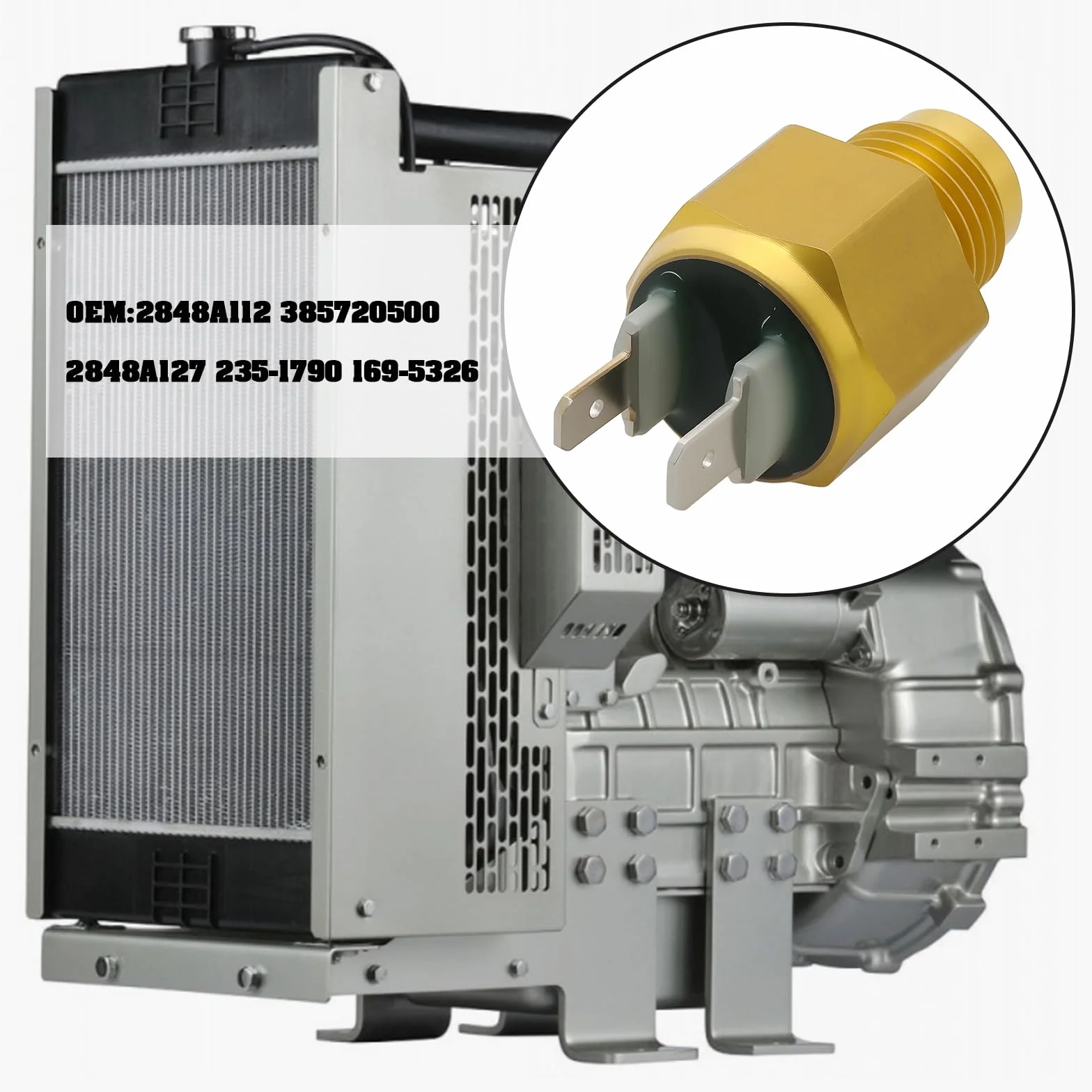 Sensore Temperatura Acqua Motore Escavatore 2848A112 385720500 Compatibile Con Perkins 403C-11 403C-15 404C-22 M16x1,5