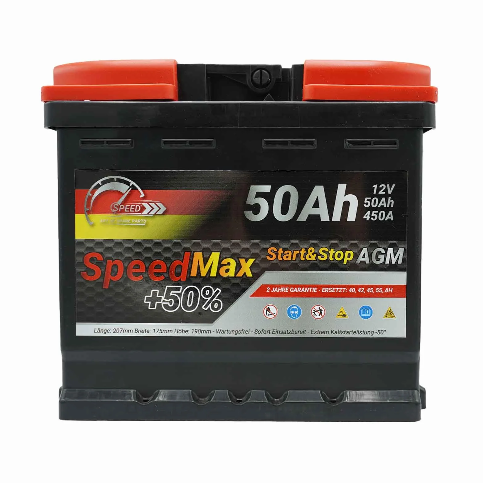 SpeedMax Batteria Auto 50Ah AGM 12V 540A Start&Stop