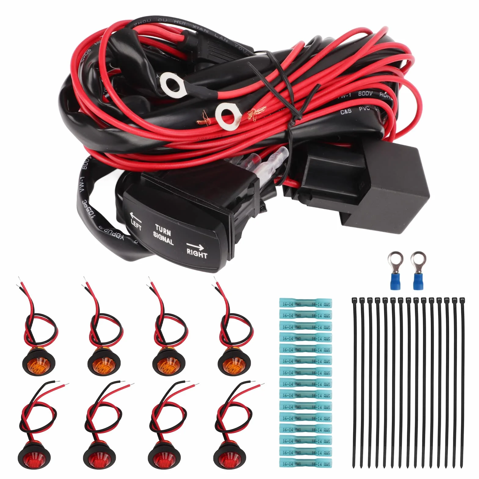 KIT indicatori di direzione UTV interruttore a bilanciere universale 12V ATV kit illuminazione stradale