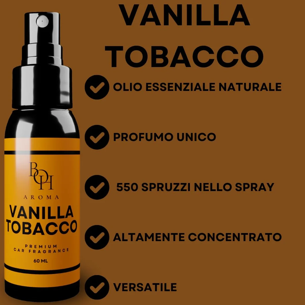 Profumo per Auto VANILLA TOBACCO 60ml - Deodorante per Interni