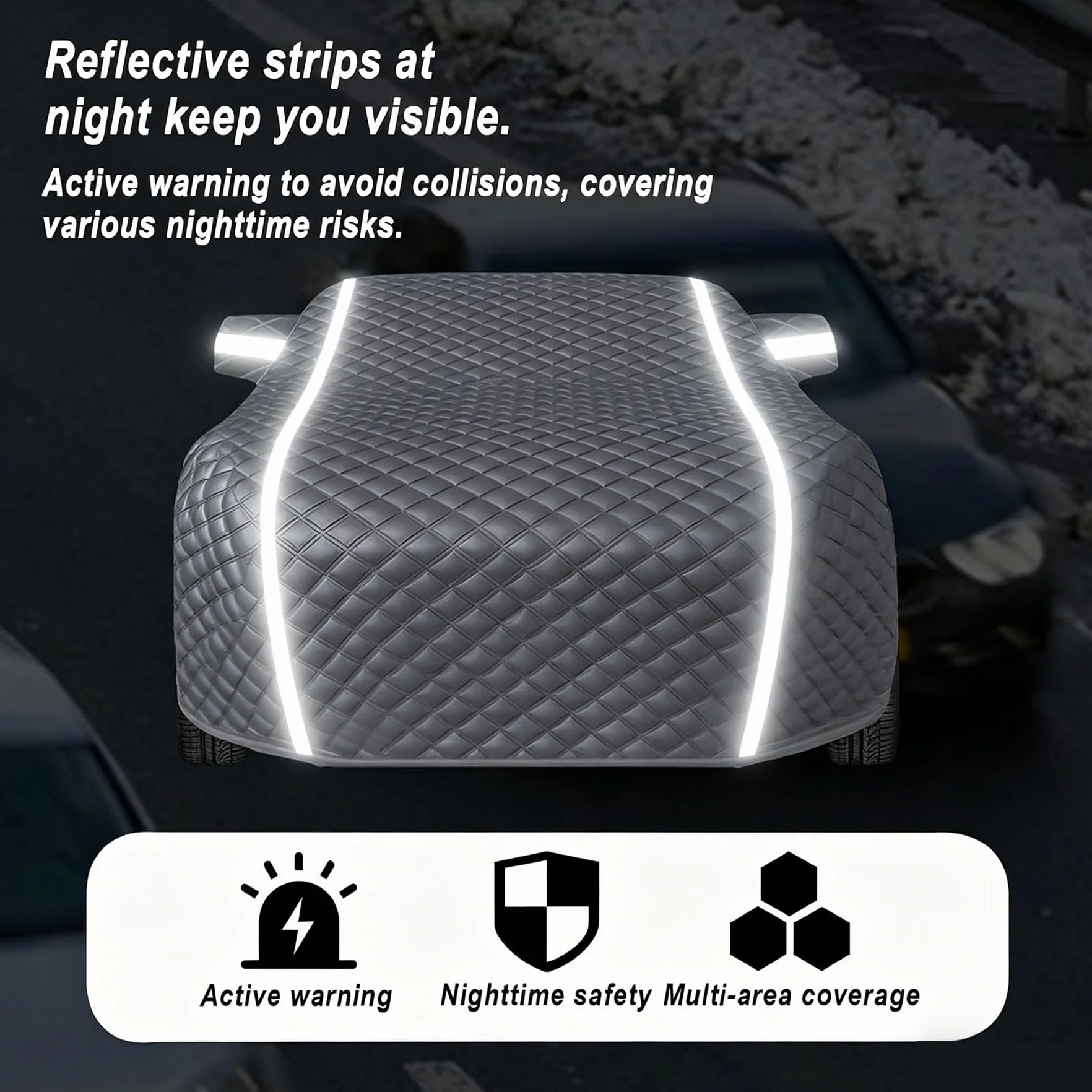 Telo Copriauto Antigrandine Imbottito per Audi Q3 2012-2026,Impermeabile Telo Copri Auto Esterno Completo Copertura Esterno con Cerniera E Cinghia Antivento