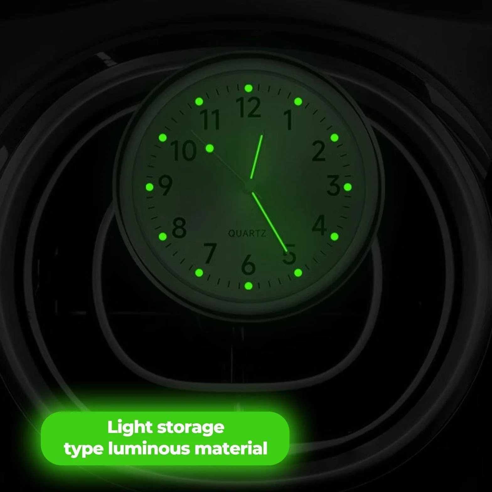 Mini Orologio Al Quarzo In Metallo Per Auto, 4 Orologi Con Nastri Biadesivi, Accessori