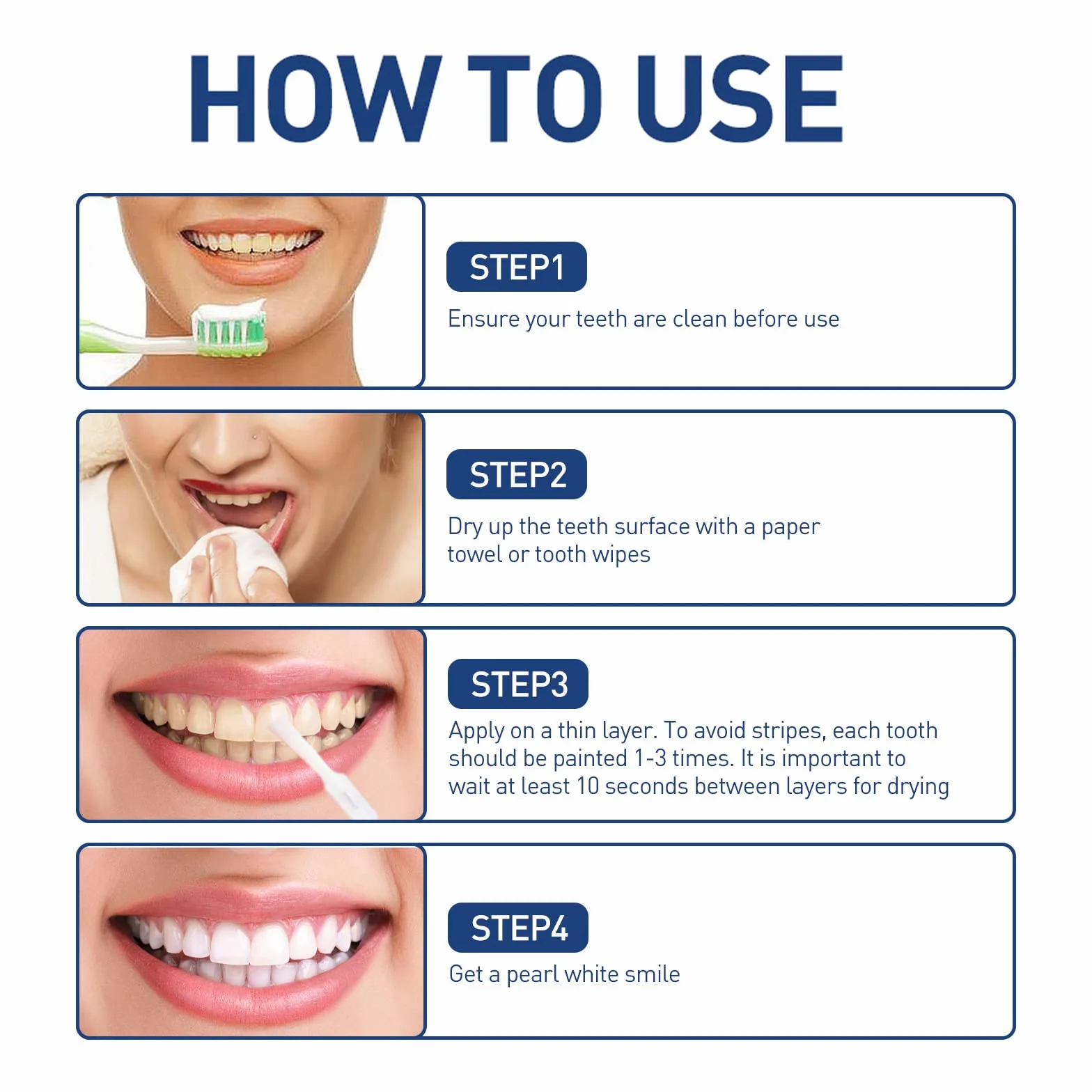 Teeth Whitening Paint, Teeth Stain Remover, Instant Whitening Gel (5Pcs)