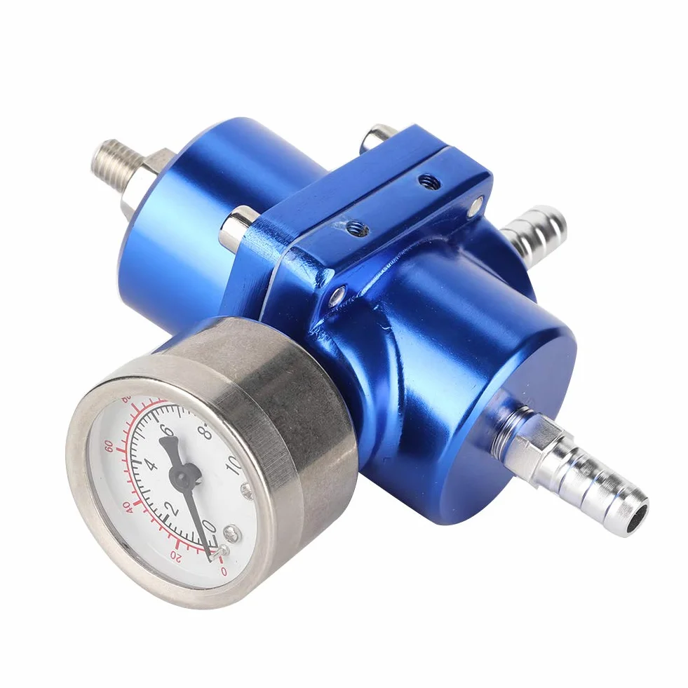 EBTOOLS per regolatore di pressione benzina per pompa di alimentazione elettrica regolatore di pressione del carburante regolabile, valvola regolatore di pressione del carburante universale in lega di