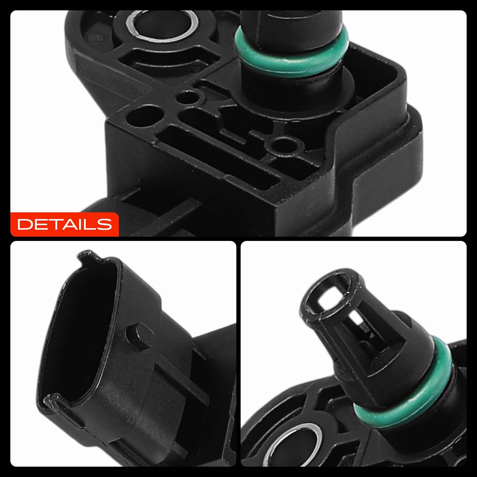 Frankberg Sensore di pressione del tubo di aspirazione 4-Poli Compatibile con C.a.p.t.u.r I H5 J5 Qashqai II SUV J11 J11 KadSìr HA HL Pulsar Compatto C13 Clio V B7 Replace# 0281006029