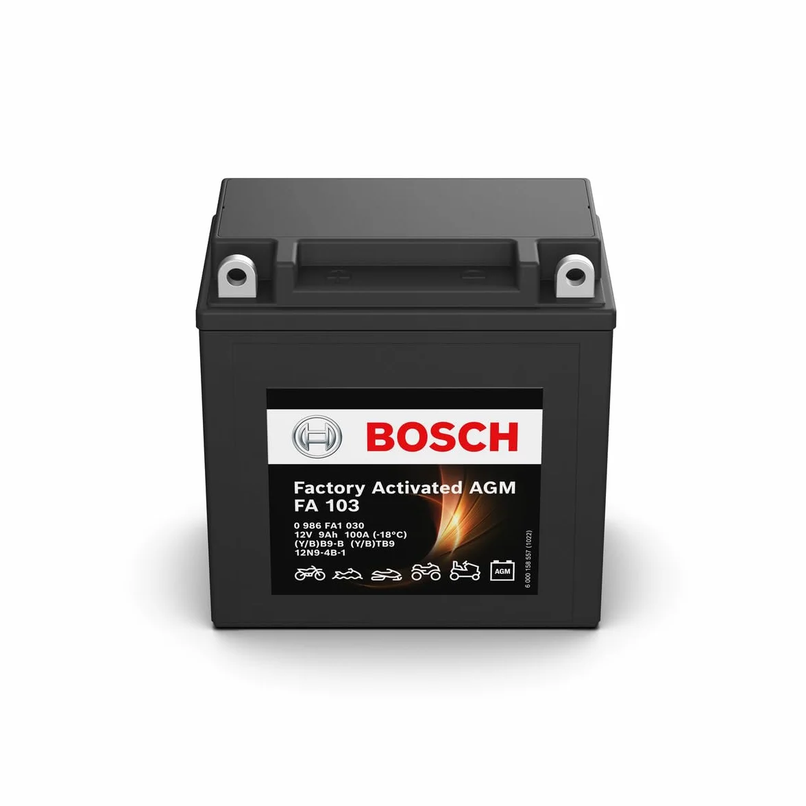 Bosch Batteria AGM per Motocicli 12V 100A 9Ah Compatibile M4F25 BB9-B BTB9 12N9-4B-1