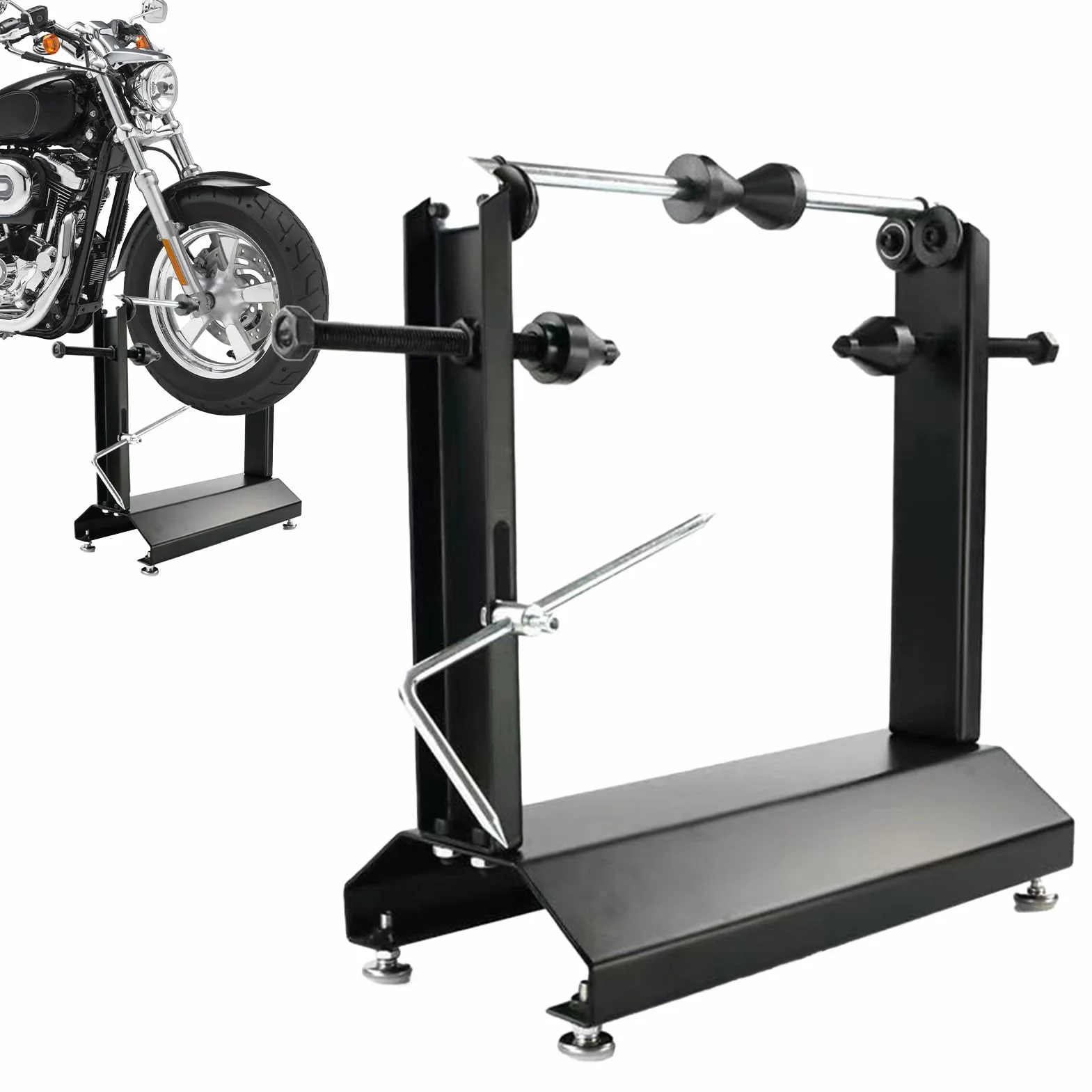 Bilanciatore Pneumatici Per Moto - Supporto Statico Manuale Per Equilibratura Ruote Moto, Strumento Professionale Per Officina Riparazione Pneumatici | Attrezzo Meccanico Per Cambio Ruota Motocicli, D