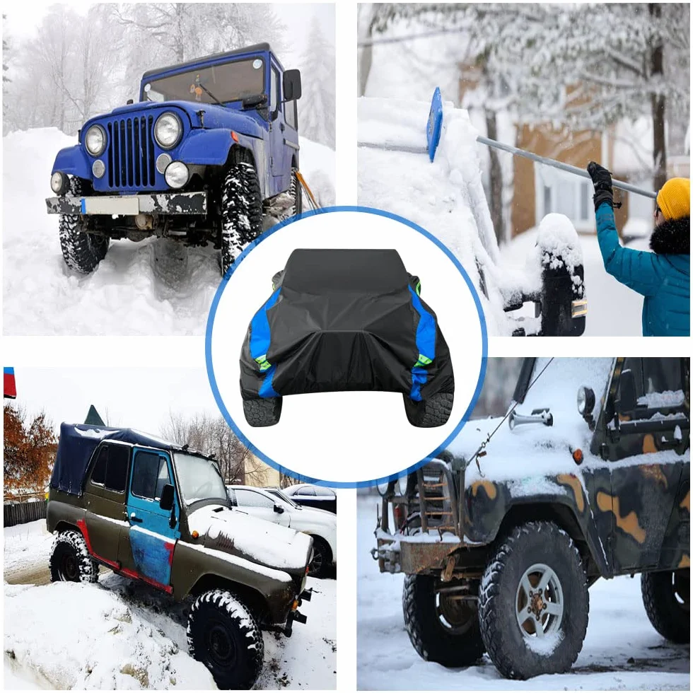 Avecrew Copertura impermeabile per Jeep Wrangler 4 porte, tutte le condizioni atmosferiche per Jeep Rain Cover per automobili, esterno completo esterno per Jeep Covers Fits JK JL TJ YJ CJ