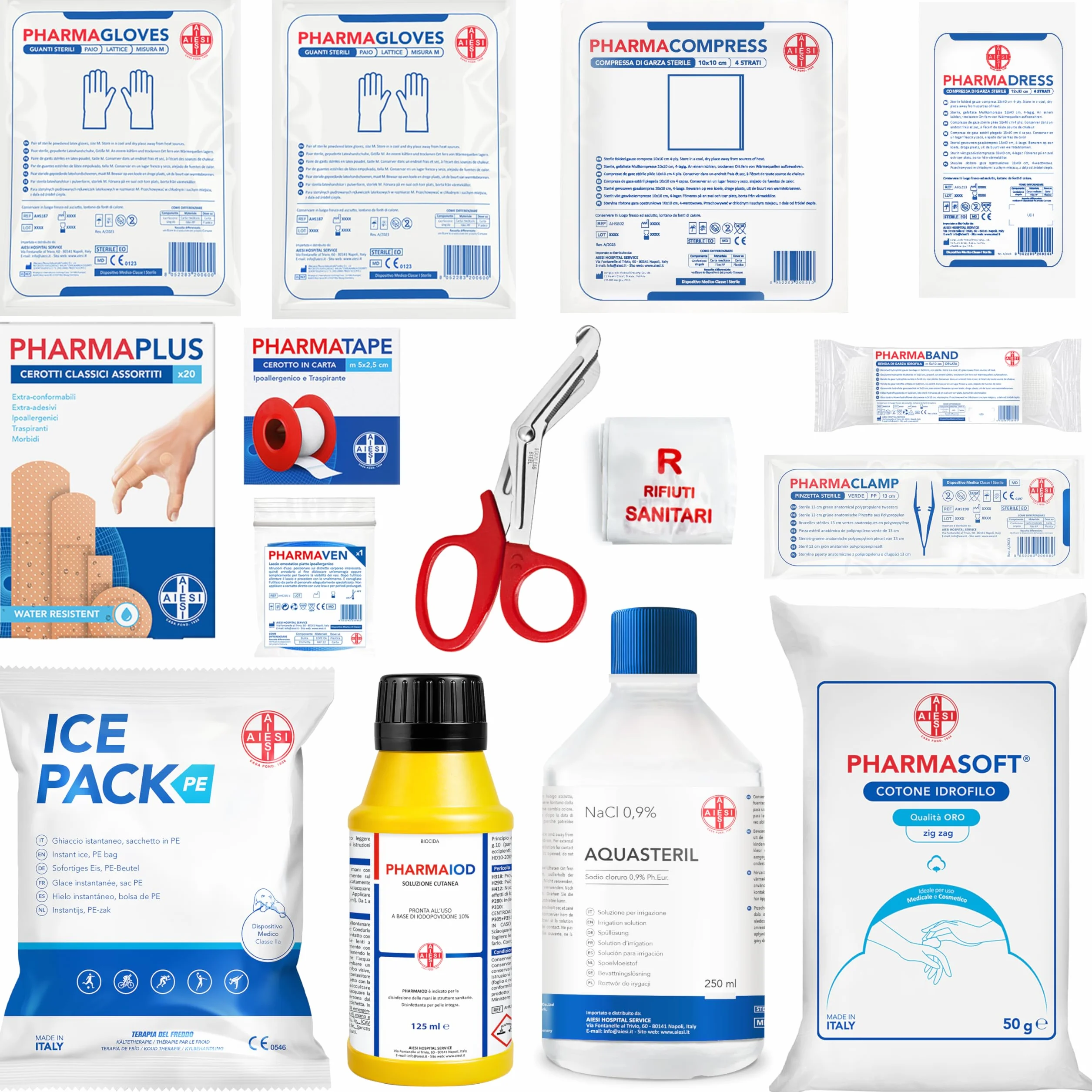 AIESI Cassetta medica di pronto soccorso Borsa DM388 DL81 Made in Italy
