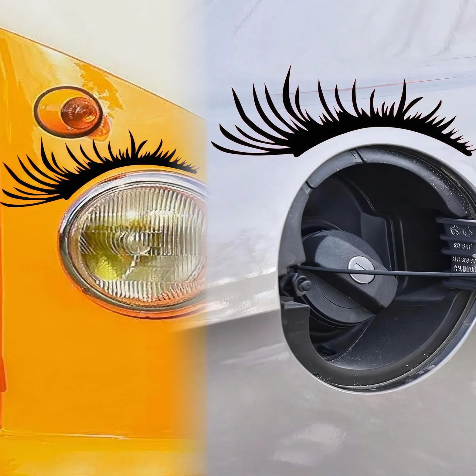 Adesivo Cigli dell'automobile Adesivo per Paraurti Sopracciglia Ciglia Adesivi per Auto Luce Adesivo per Paraurti Ciglia Rimovibili, Adesivo Decorativo