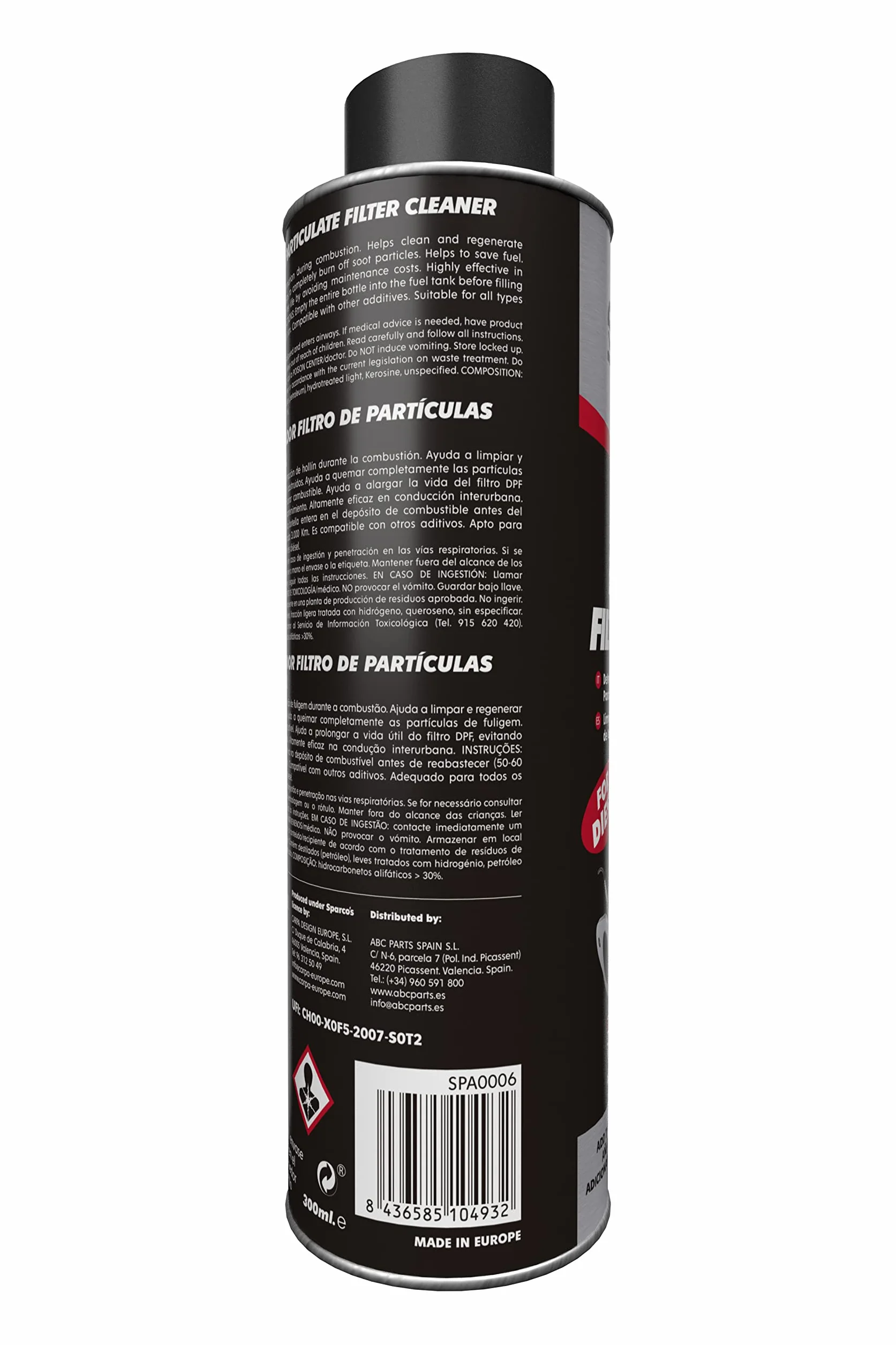 Sparco Additivo per la Pulizia del Filtro antiparticolato Diesel 300 ml