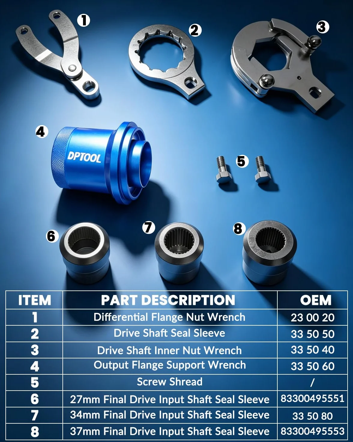 Kit smontaggio differenziale asse posteriore 9 pezzi compatibile BMW M2 M3 M4 M5 E70 E90 E91 E92 X3 X5 X6 RWD 4WD