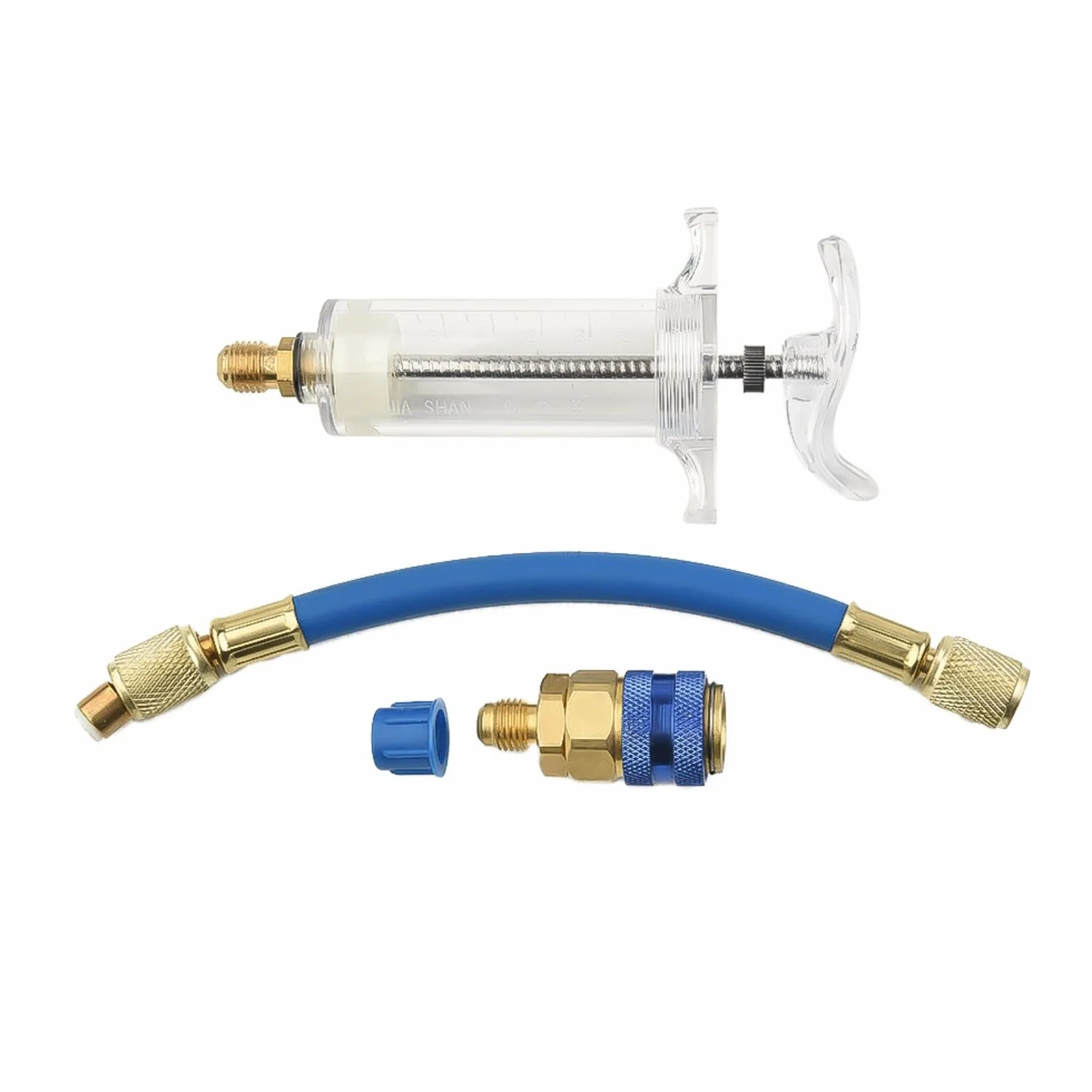 Iniettore olio tintura 30 ml accoppiatore rapido SAE lato basso 1/4 pollice distributore lubrificante compressore AC HVAC R134A