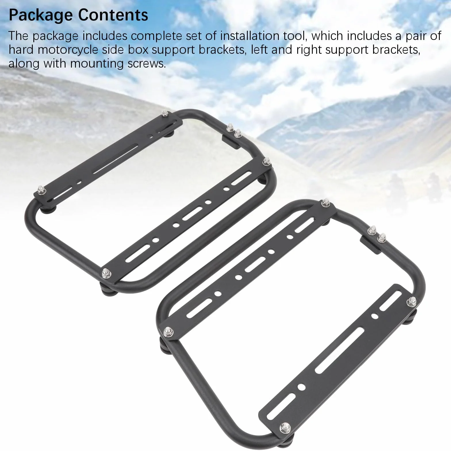 Porta Barra di Supporto per Borsa Sella Laterale, Portapacchi di Supporto Laterale per Moto, Lega di Alluminio, Verniciatura a Polvere Nera, Resistente All'usura, Robusto,